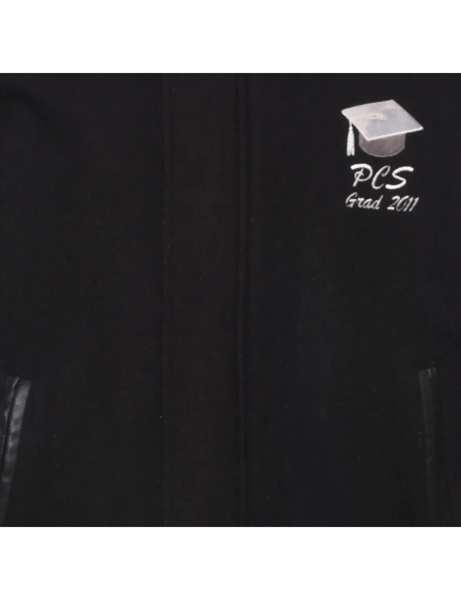 Black & Grey Sanderson Wolverines Varsity Jacket  - M