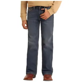 Boy's Rock and Roll Denim Regular Fit Ladder Stitch Embroidered Bootcut Jeans BB0BD05593