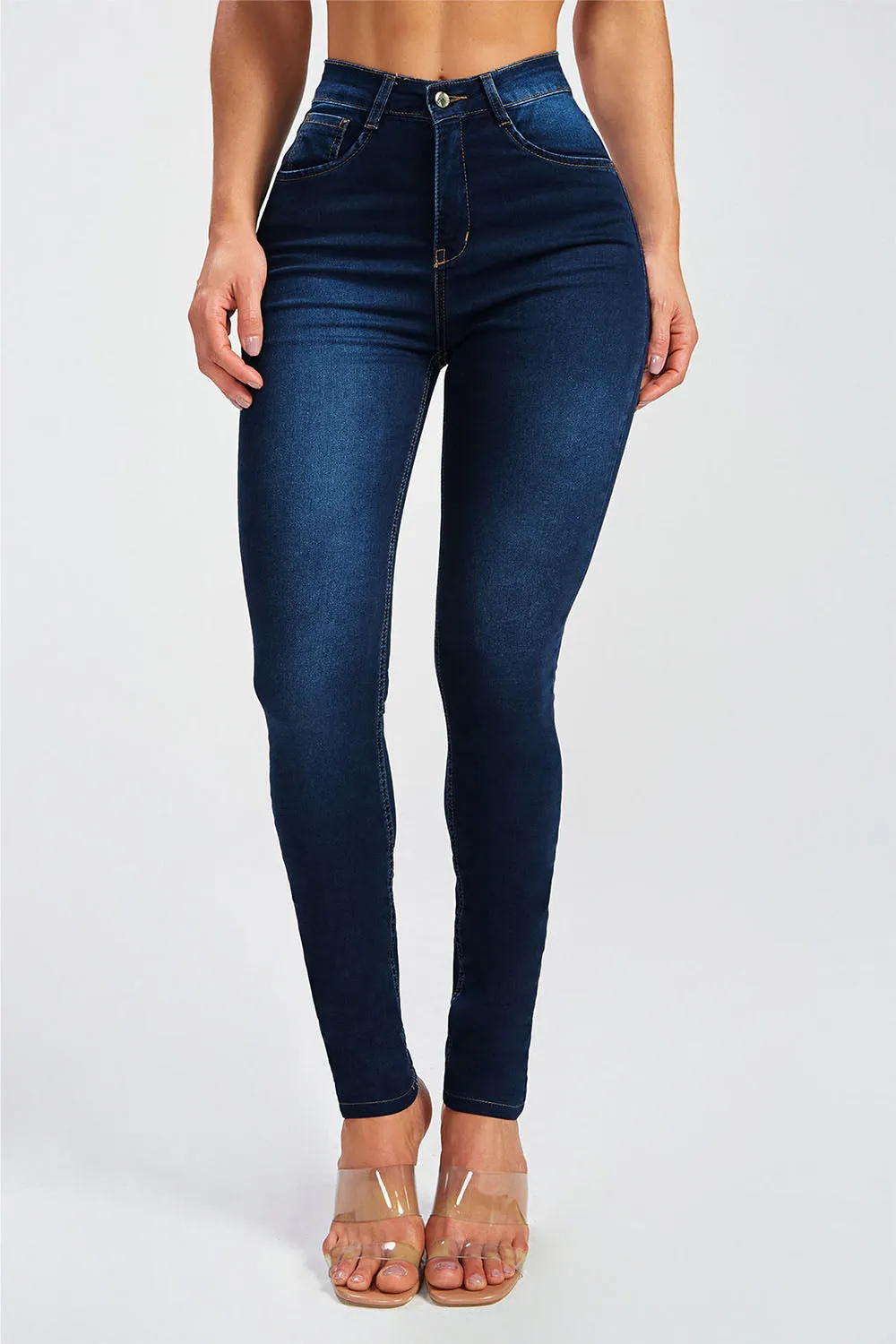 Button Fly Skinny Jeans