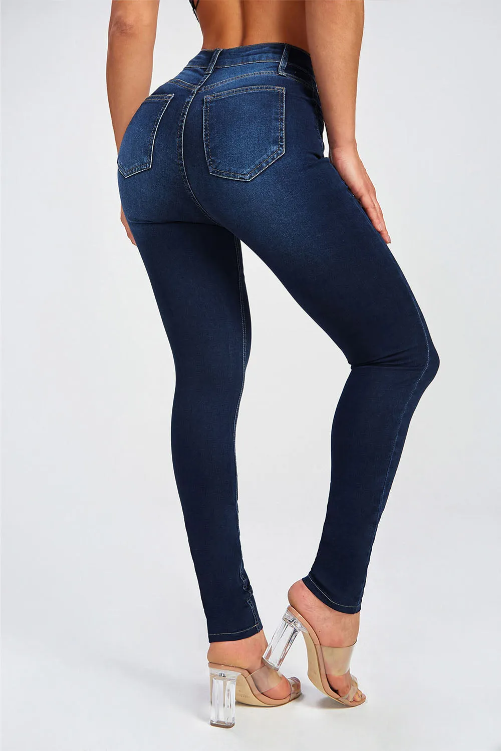 Button Fly Skinny Jeans