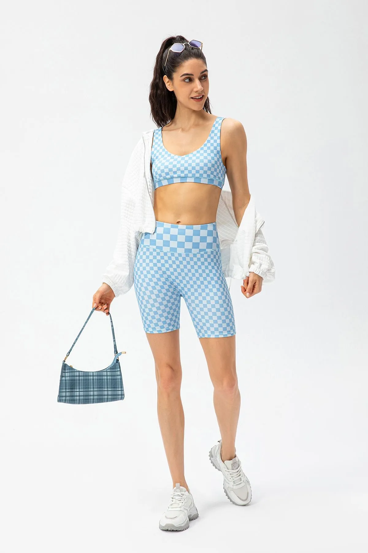 Checkerboard Sports Bras Light Support
