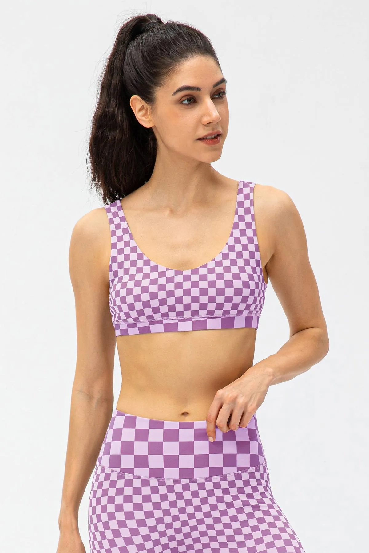 Checkerboard Sports Bras Light Support