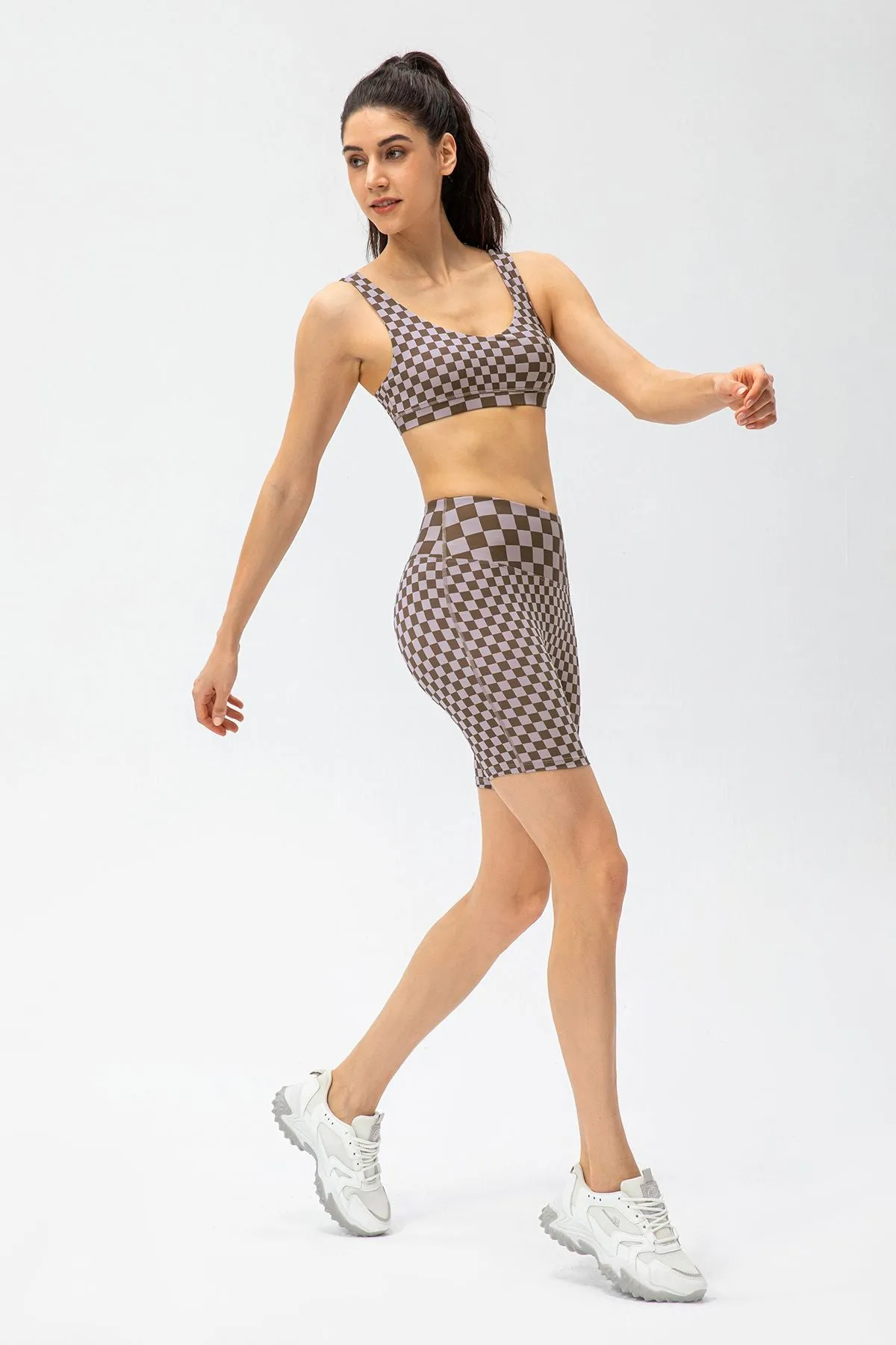 Checkerboard Sports Bras Light Support