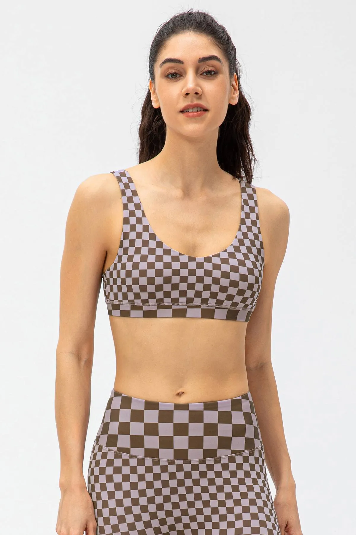 Checkerboard Sports Bras Light Support