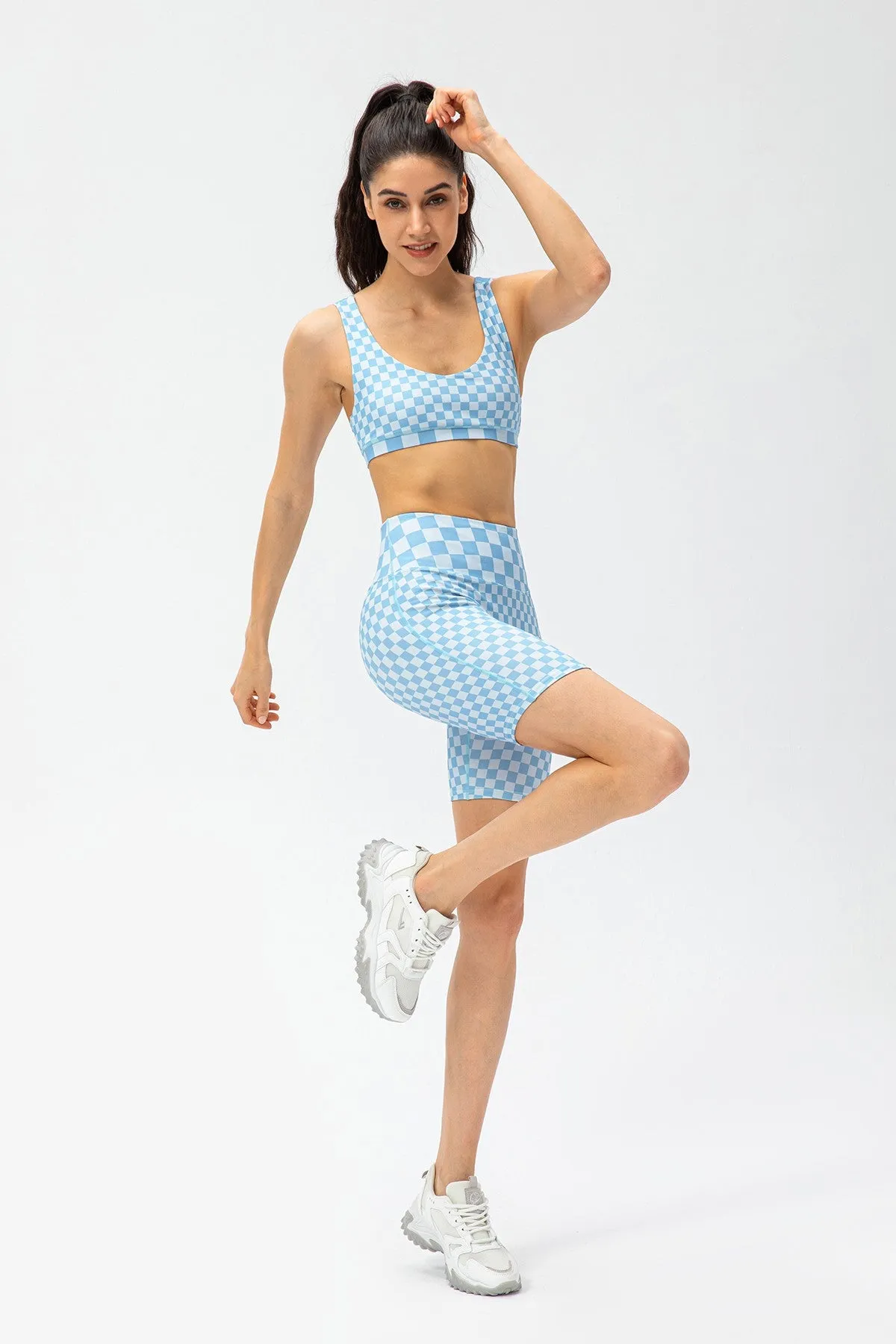Checkerboard Sports Bras Light Support