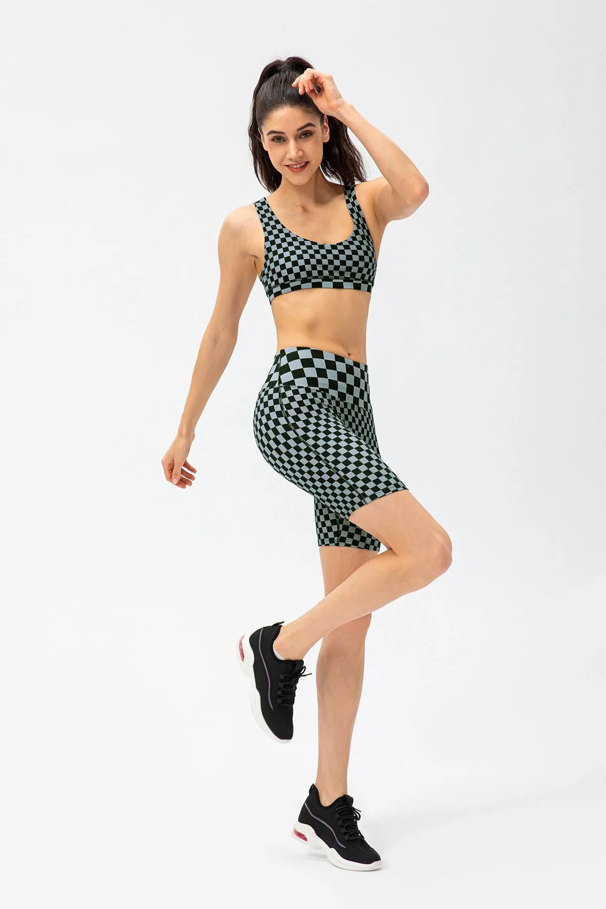 Checkerboard Sports Bras Light Support