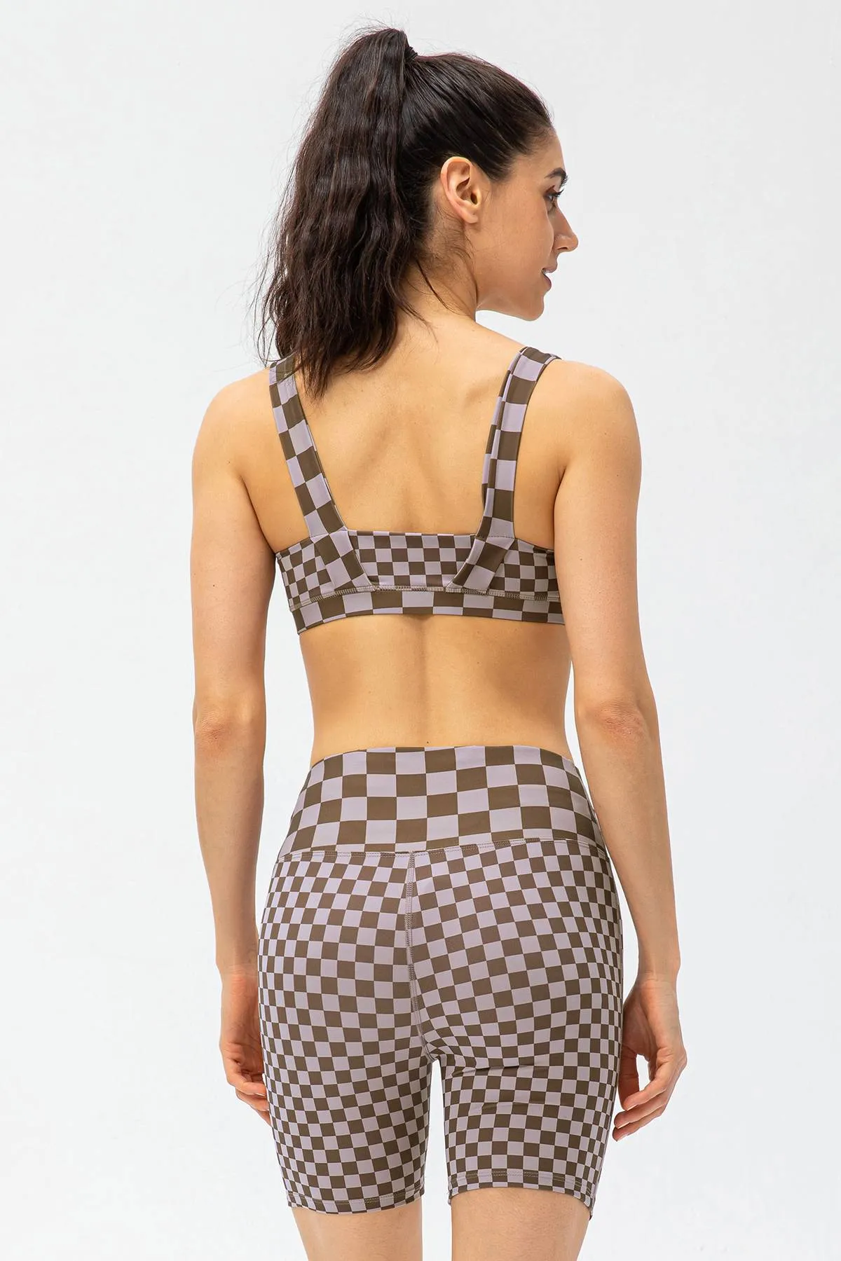 Checkerboard Sports Bras Light Support