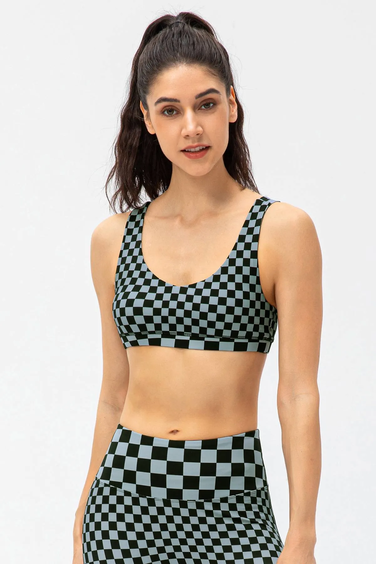 Checkerboard Sports Bras Light Support