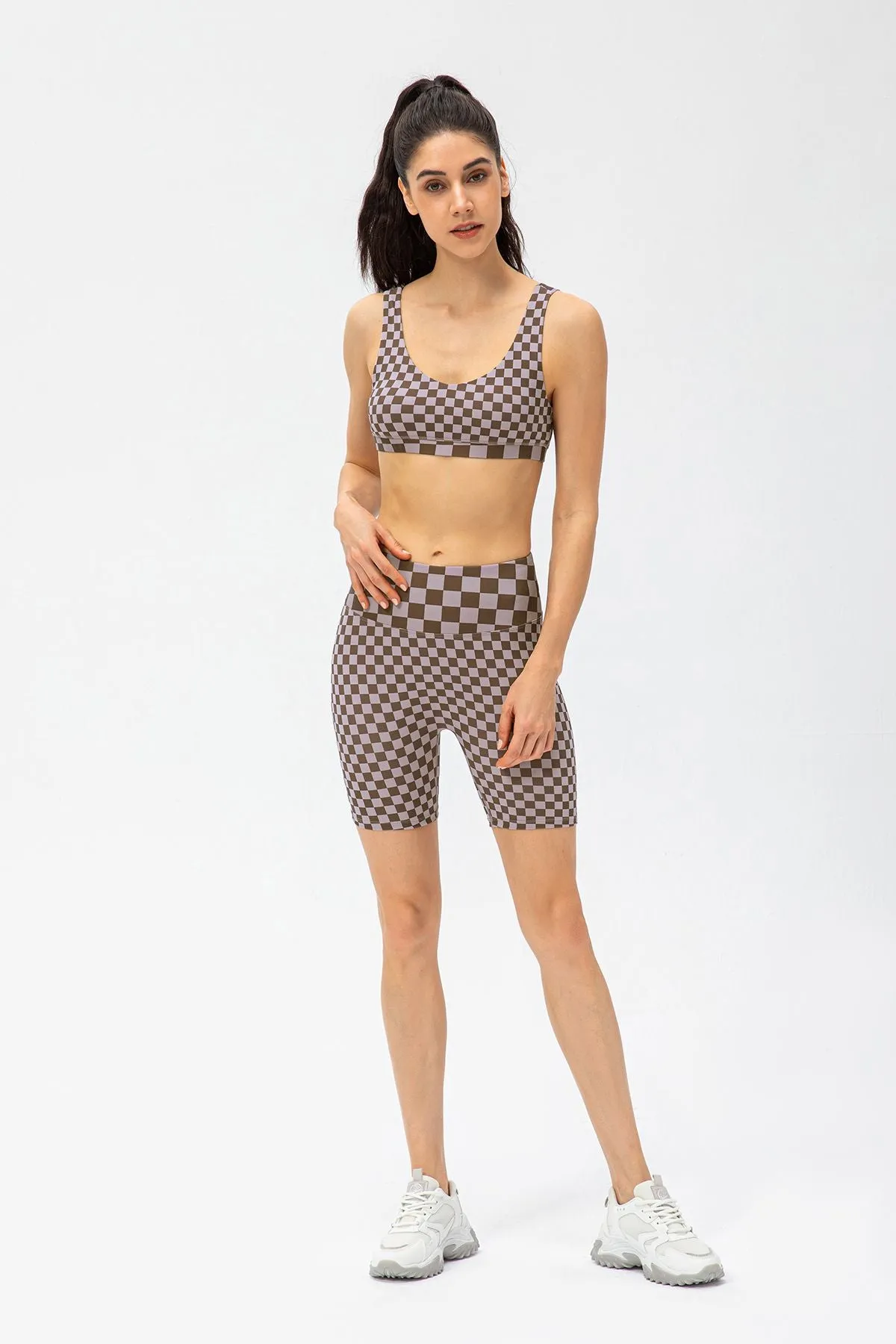Checkerboard Sports Bras Light Support