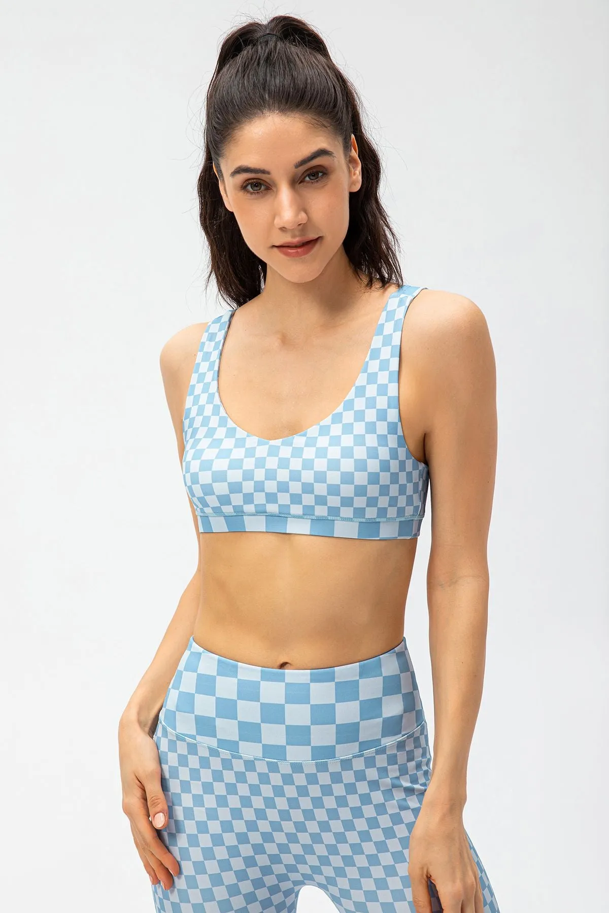 Checkerboard Sports Bras Light Support