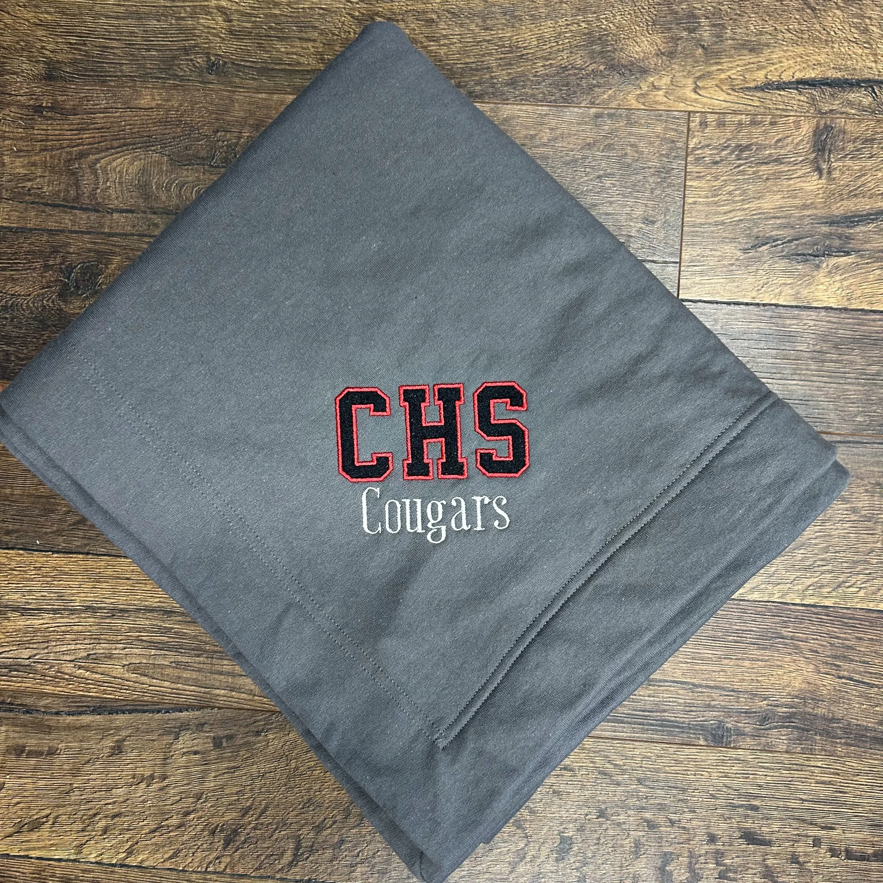 Custom Varsity Stadium Blanket with School Initials & Mascot