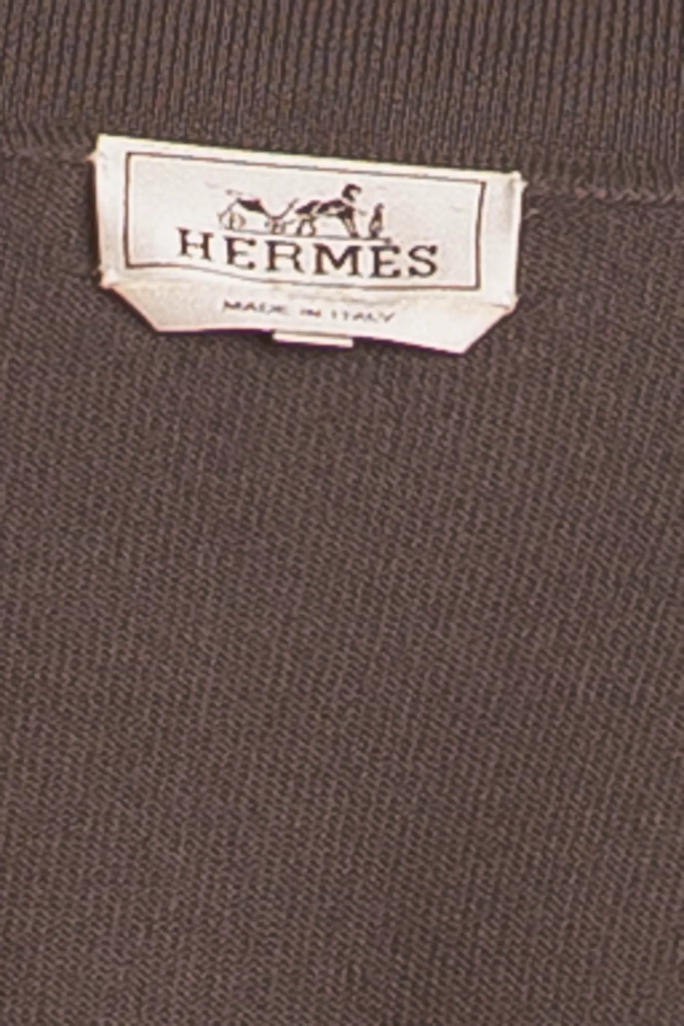 Hermes - Dark Olive Green Zip Up Sweater - XL