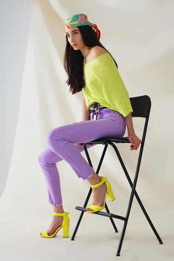 High Waisted Super Skinny Jeans in Purple