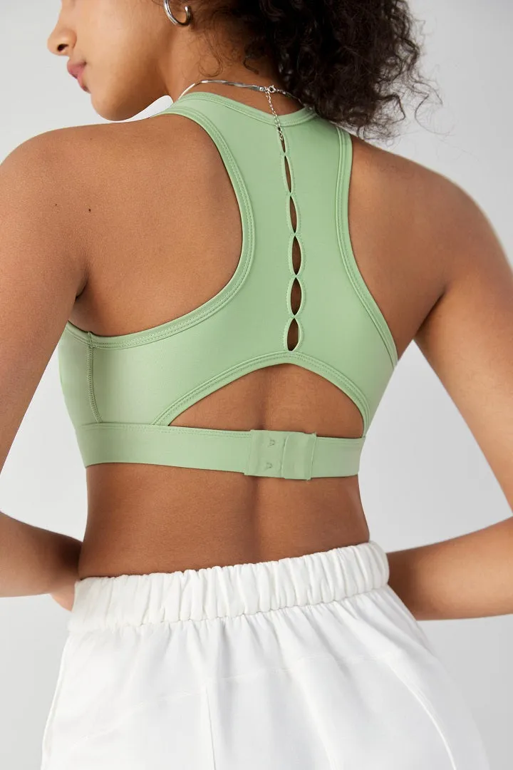 HiTense™ High Support Laser-Cut Sports Bra-Lt Green