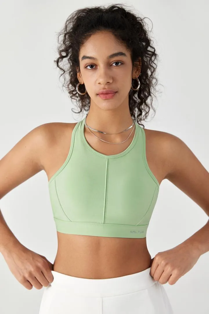 HiTense™ High Support Laser-Cut Sports Bra-Lt Green