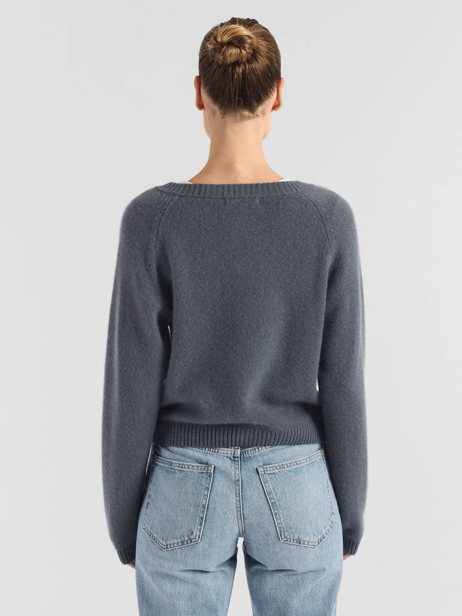 Kashmircardigan "Randi" - Blue fog