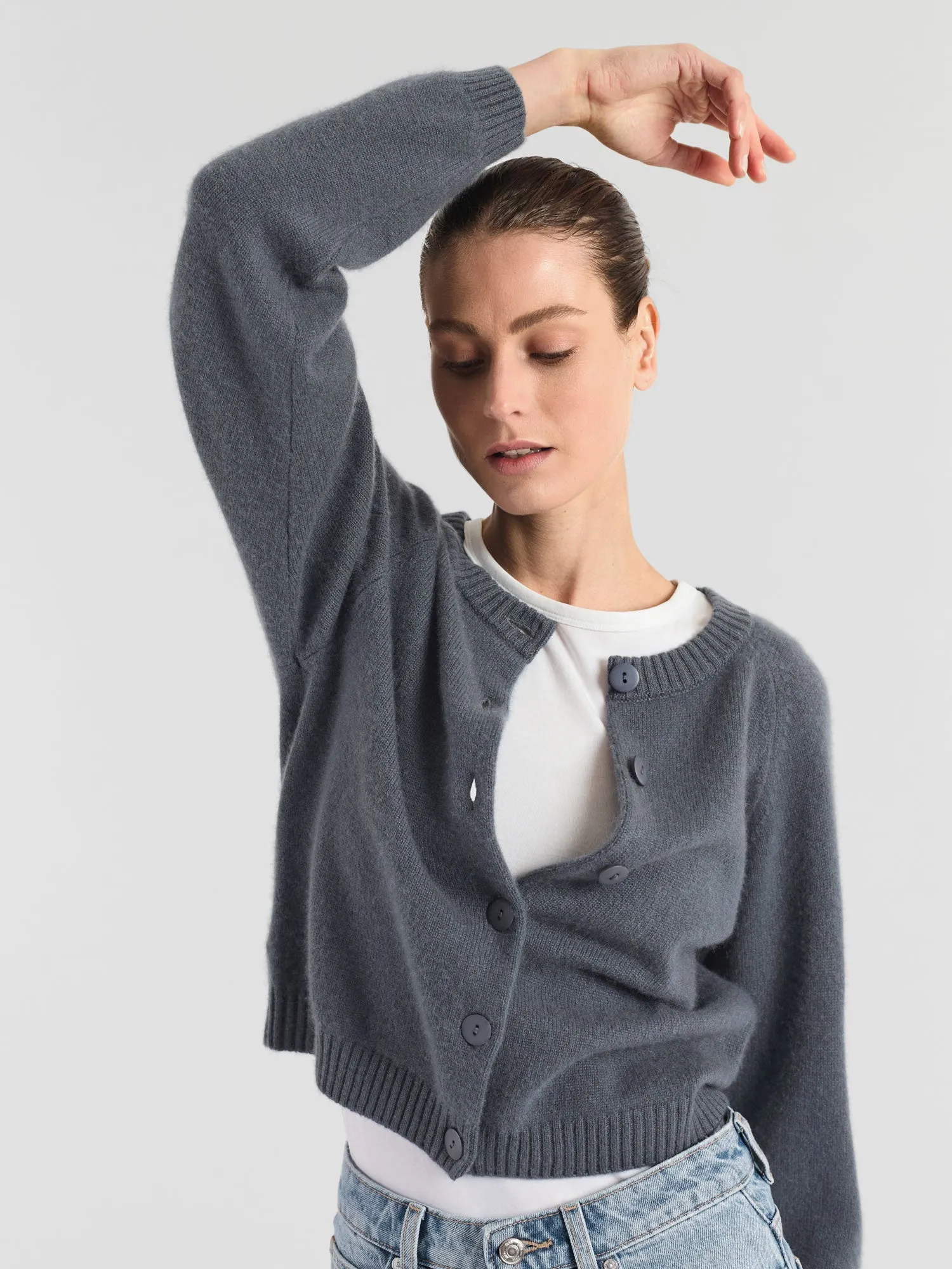 Kashmircardigan "Randi" - Blue fog