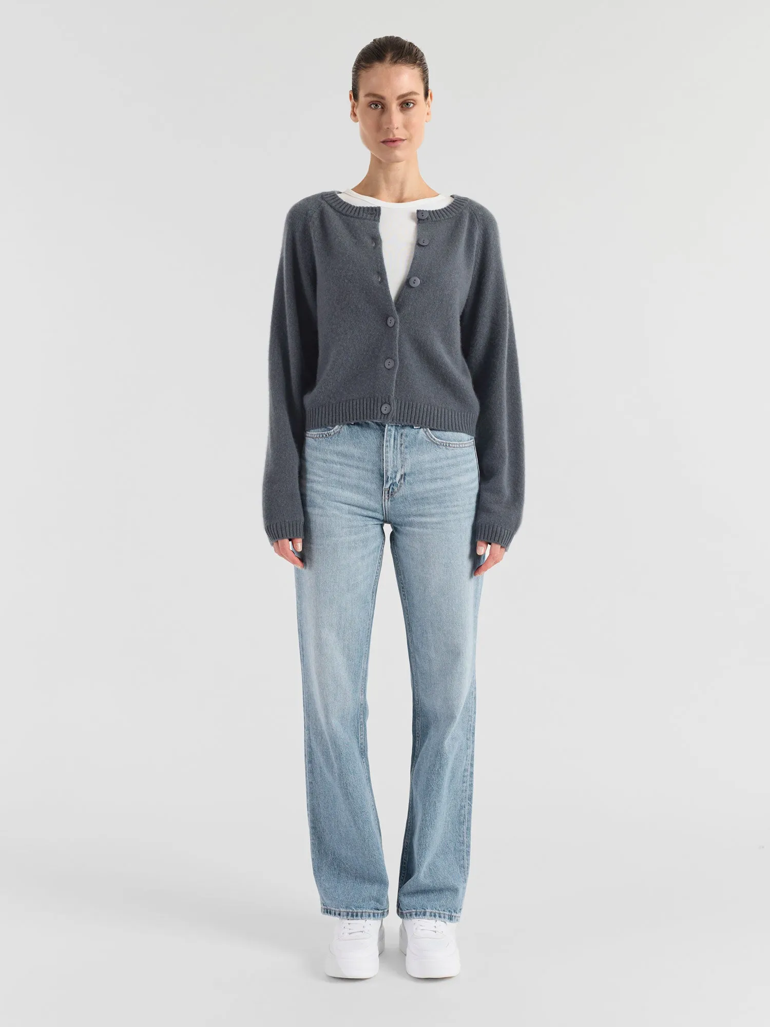 Kashmircardigan "Randi" - Blue fog