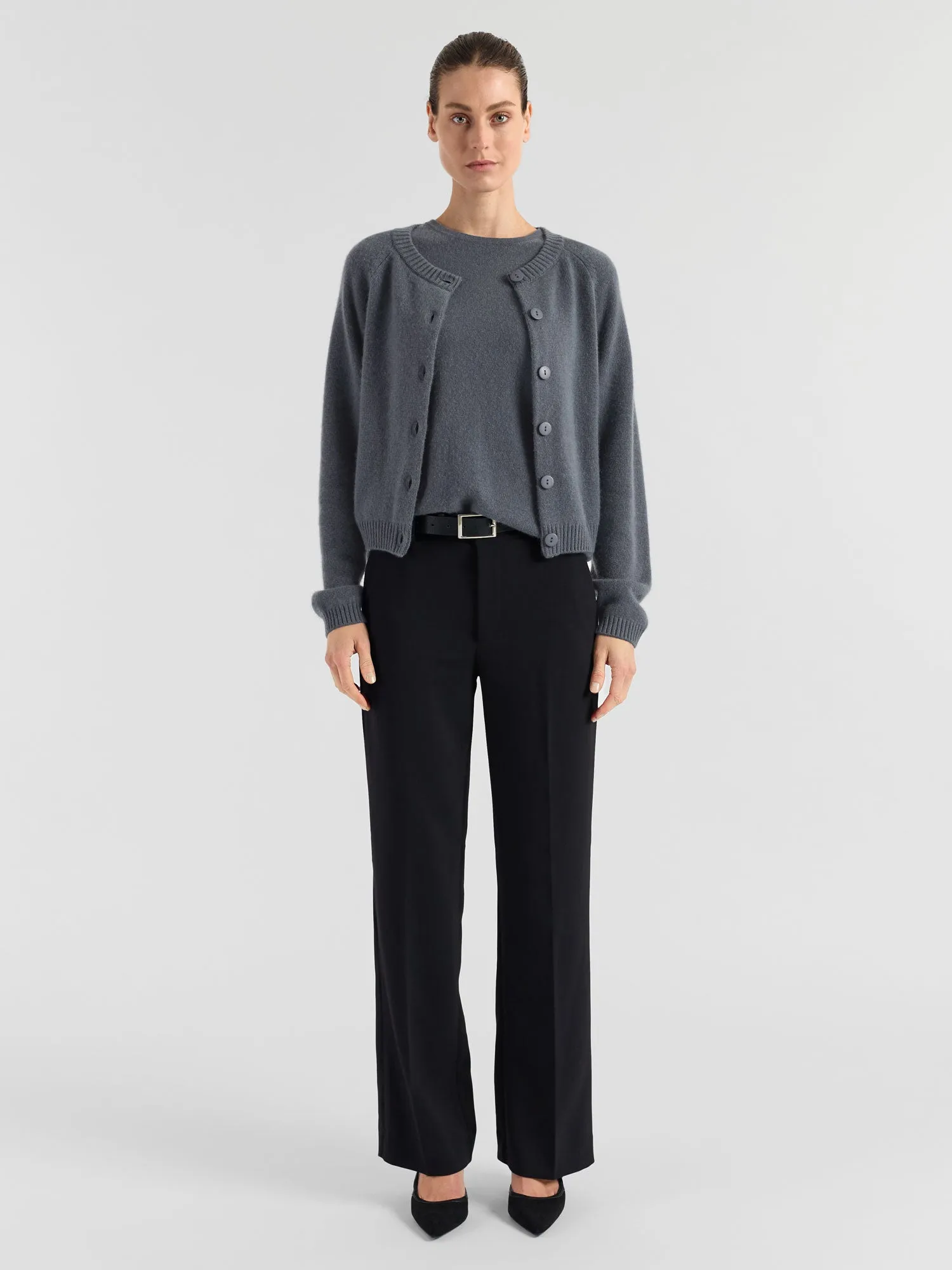 Kashmircardigan "Randi" - Blue fog