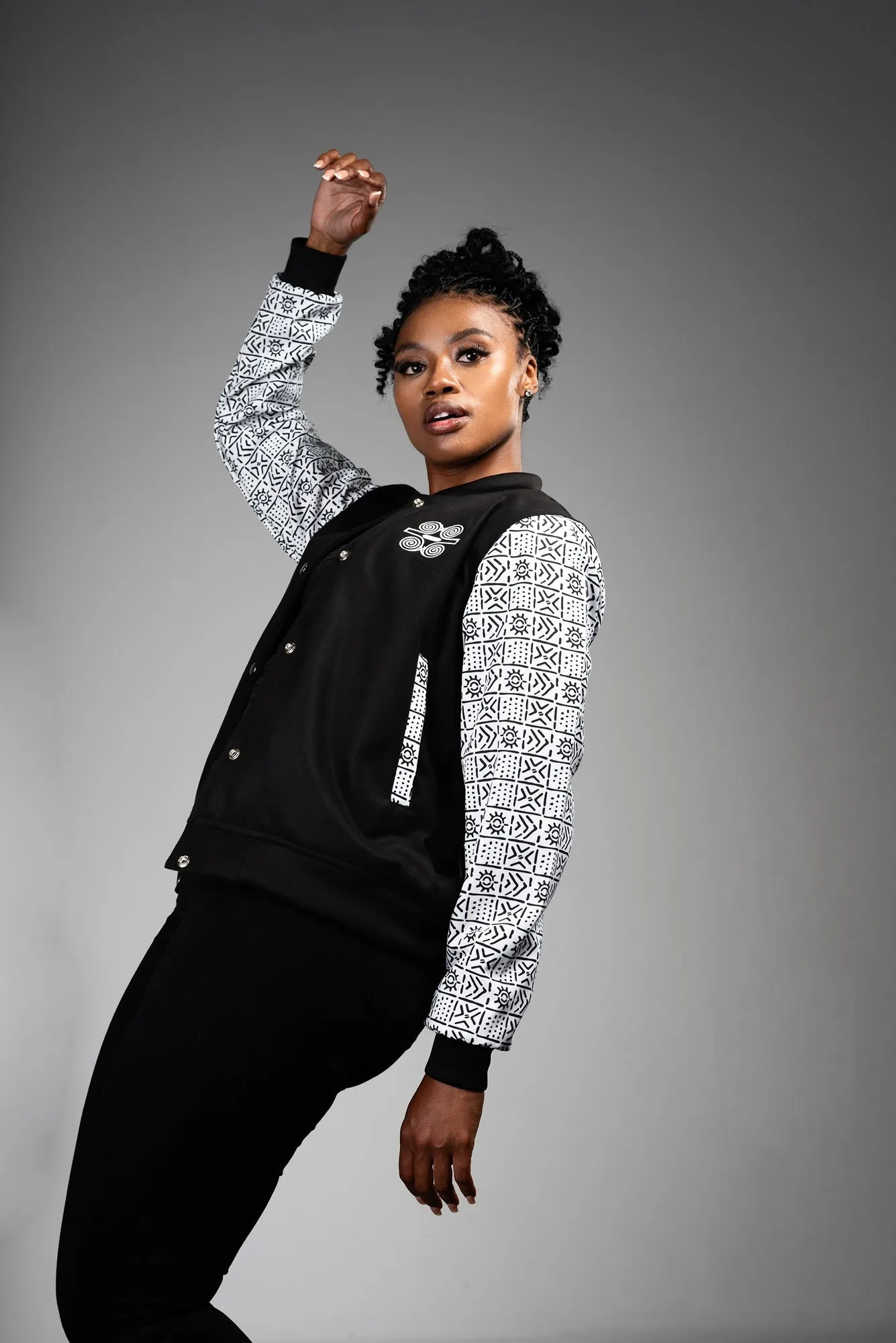 Ladies - Bogolan Varsity Jacket (WHT)