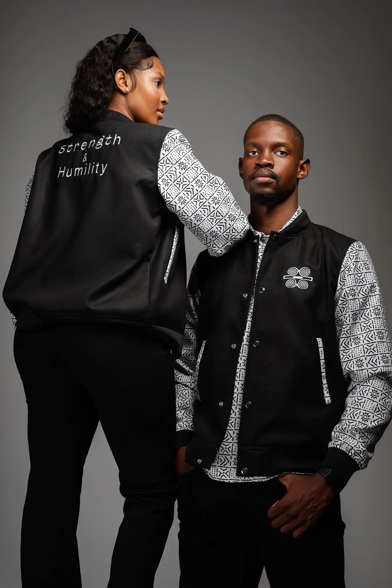 Ladies - Bogolan Varsity Jacket (WHT)