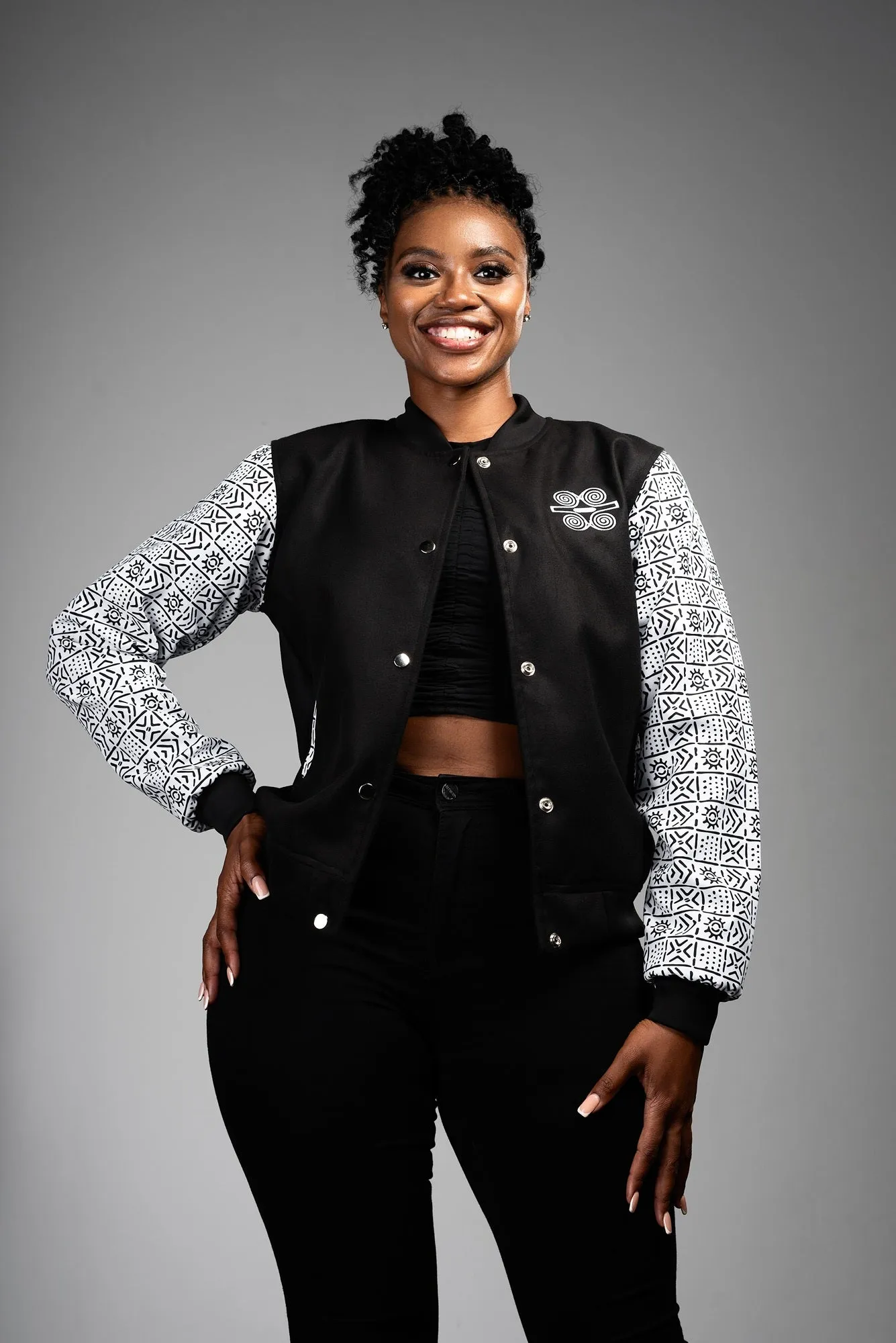 Ladies - Bogolan Varsity Jacket (WHT)