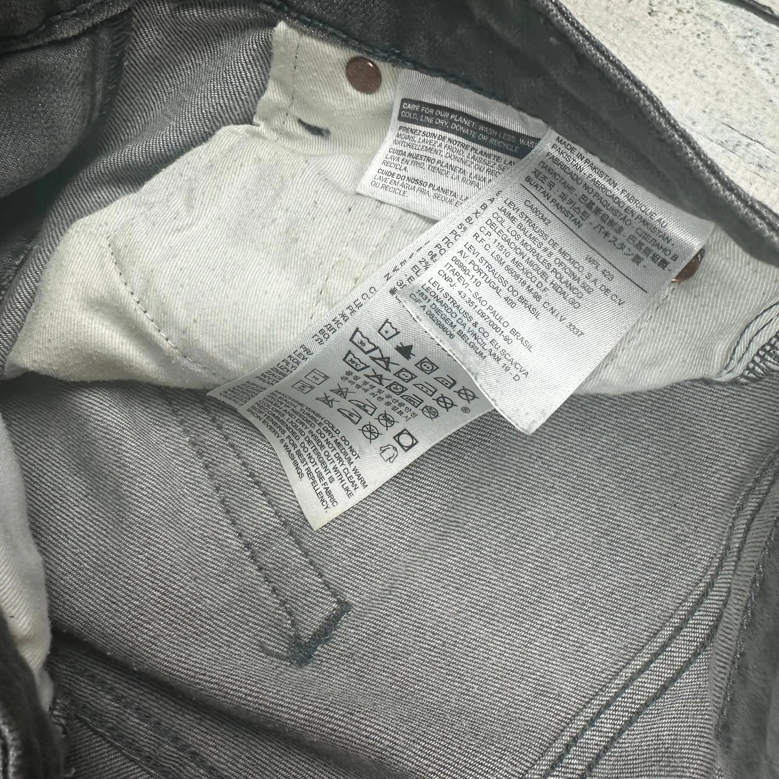Levis Mens Grey Jeans Skinny Jeans- Size 30/32
