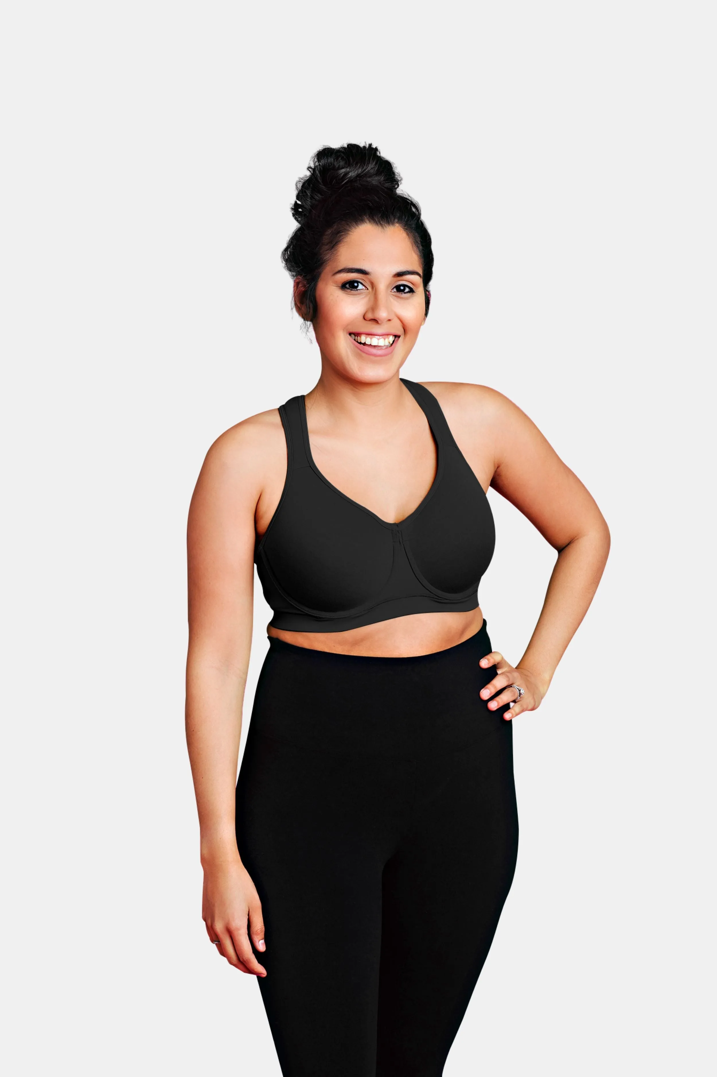 Lindsey Cotton Stretch Convertible Sports Bra in Gray
