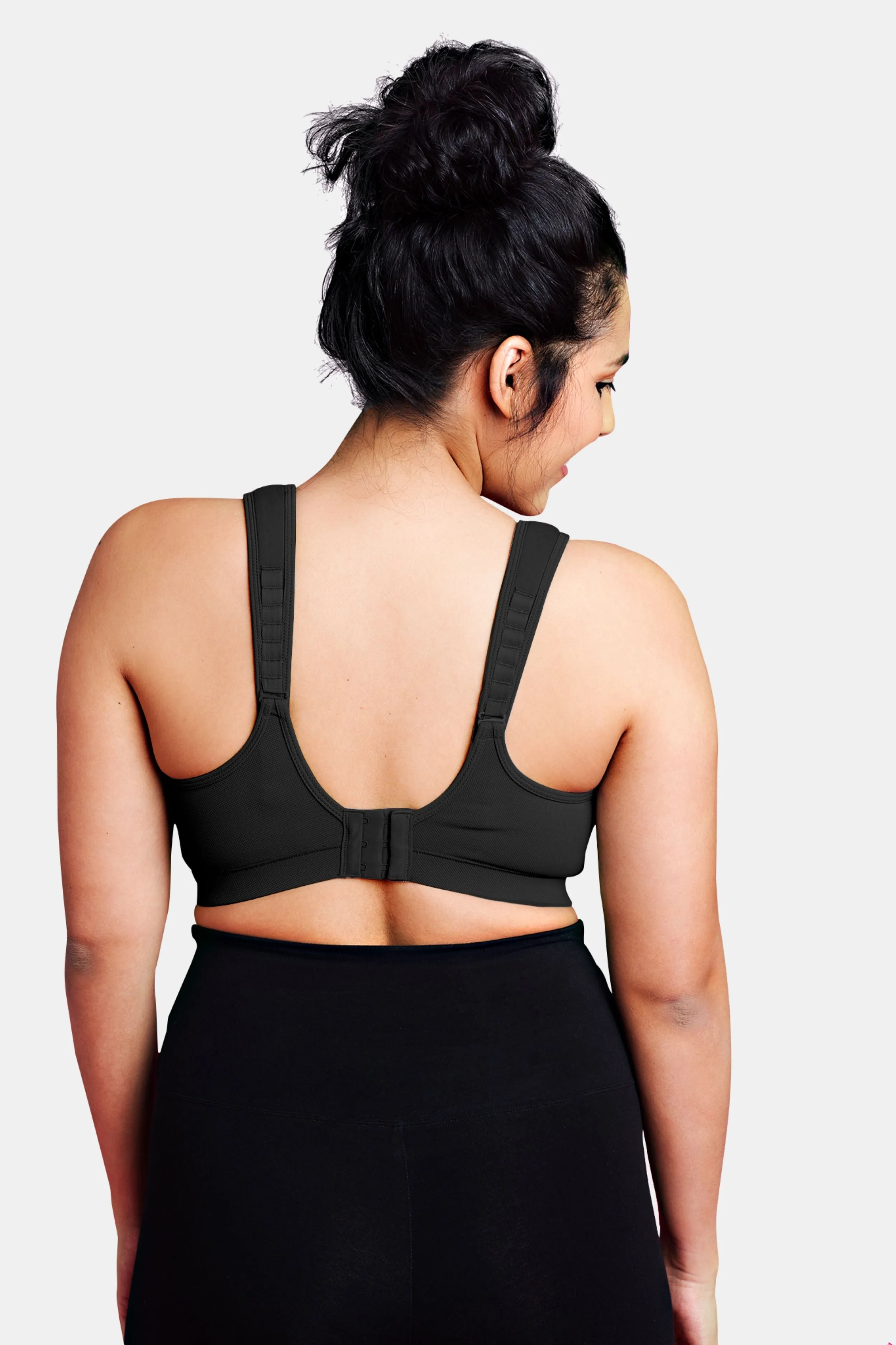 Lindsey Cotton Stretch Convertible Sports Bra in Gray
