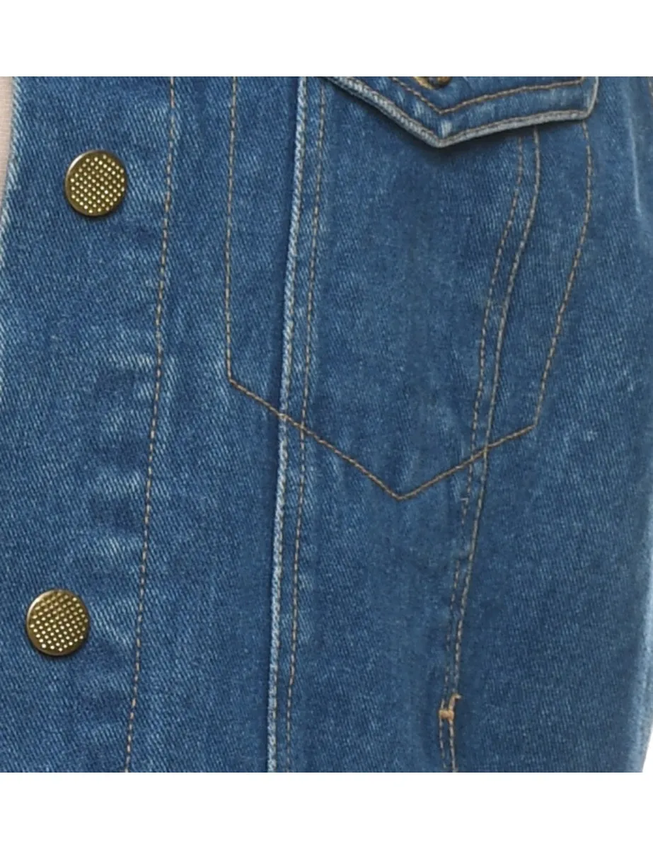 Medium Wash 1990s Denim Vest - M