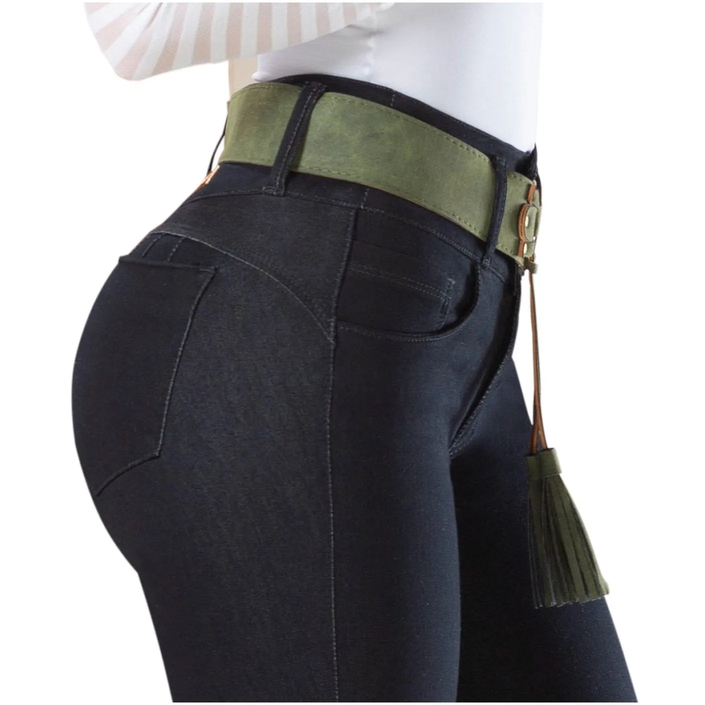Mid Rise Butt Lifter Colombian Jeans for Women Draxy 1324