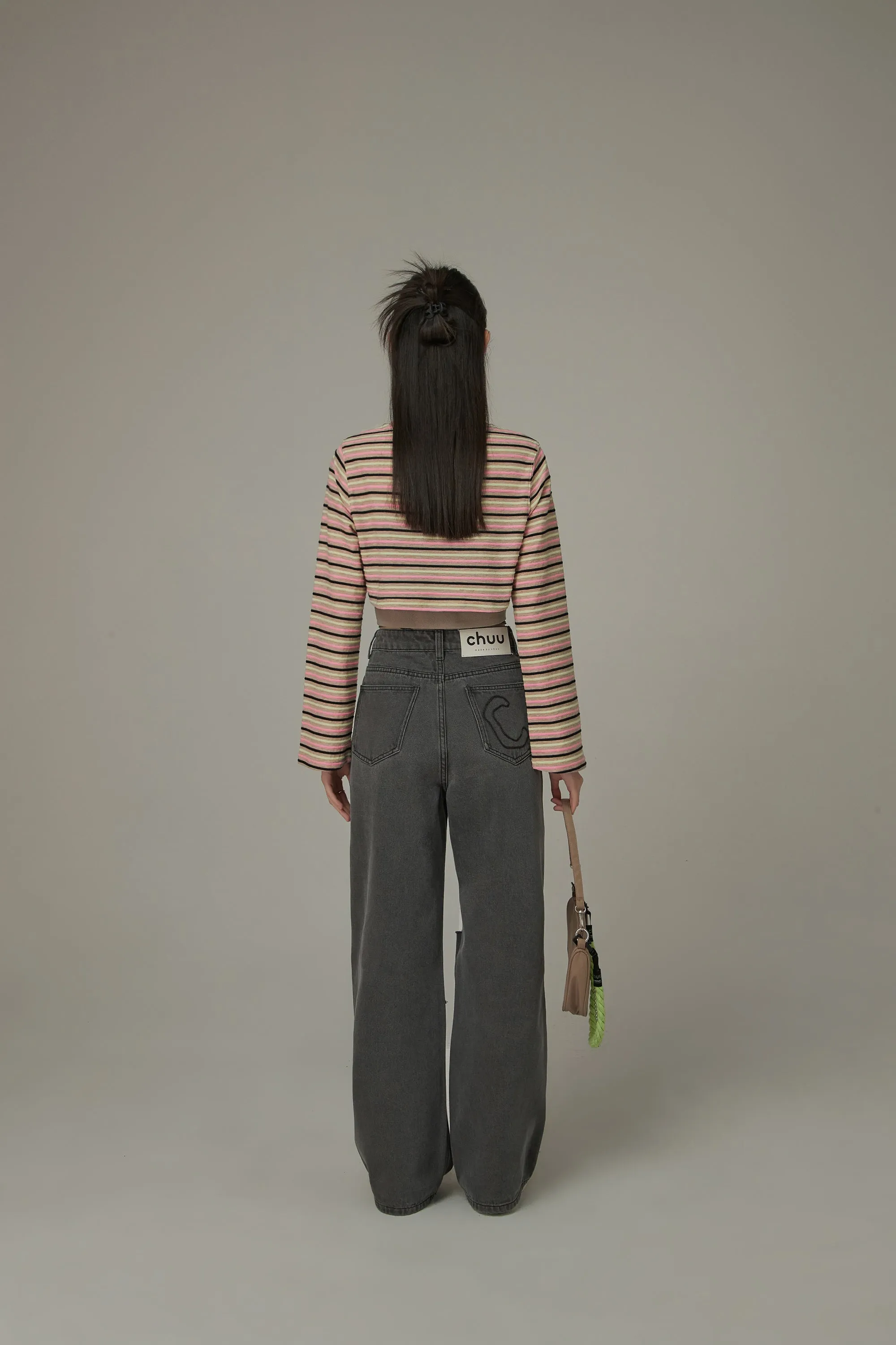 Multi-Color Front Ribbon Striped Bolero Cardigan