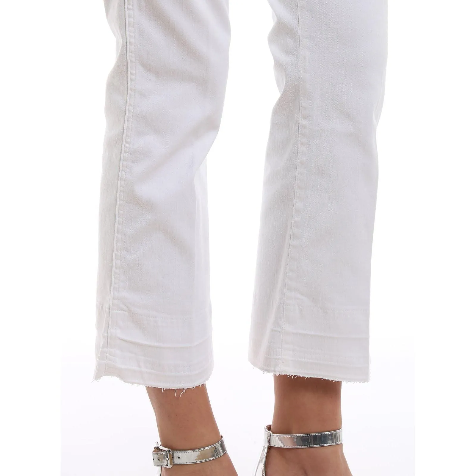 NWT- 7 for all Mankind 'Cropped Boot Unrolled' Slim Illusion White Jeans Size- 25
