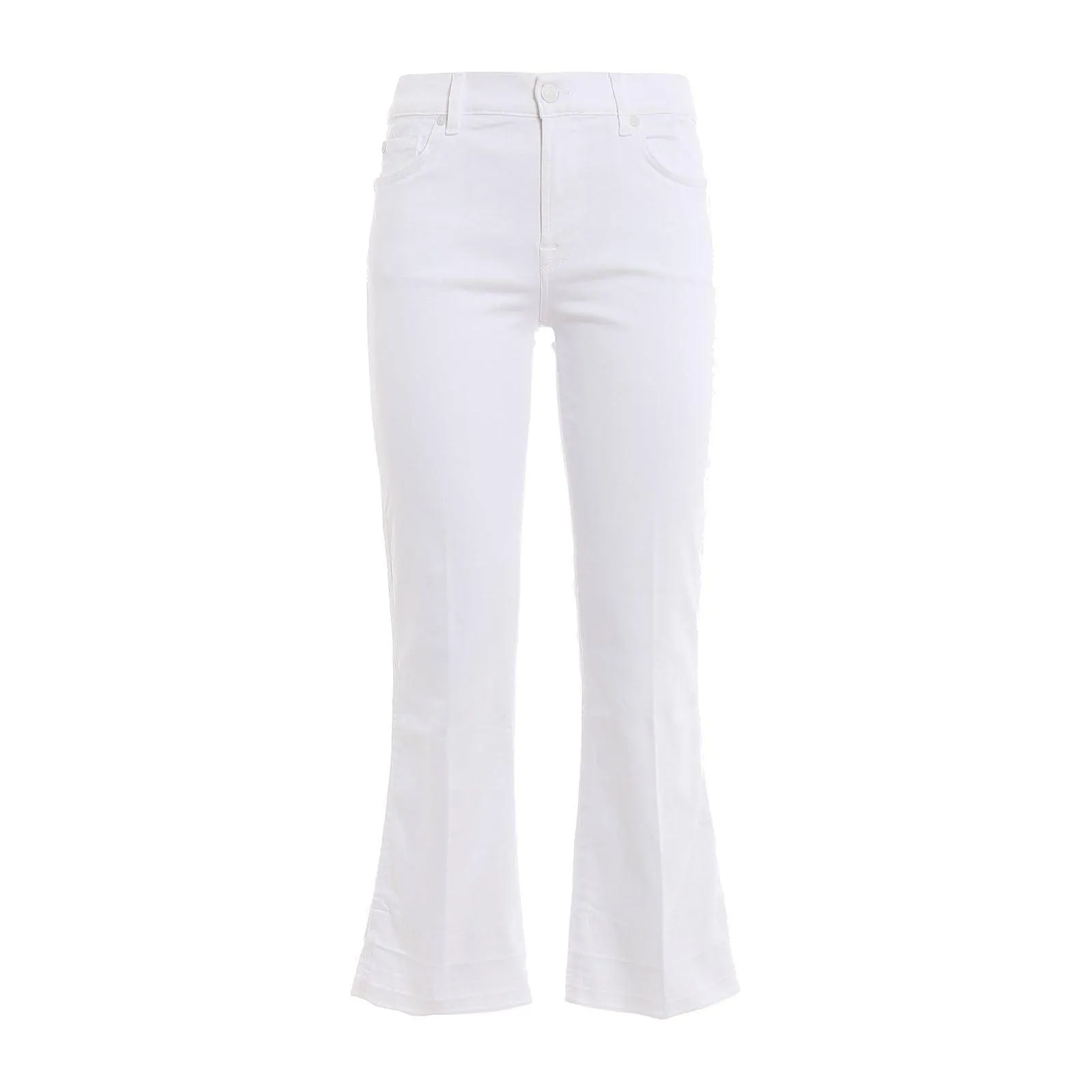 NWT- 7 for all Mankind 'Cropped Boot Unrolled' Slim Illusion White Jeans Size- 25