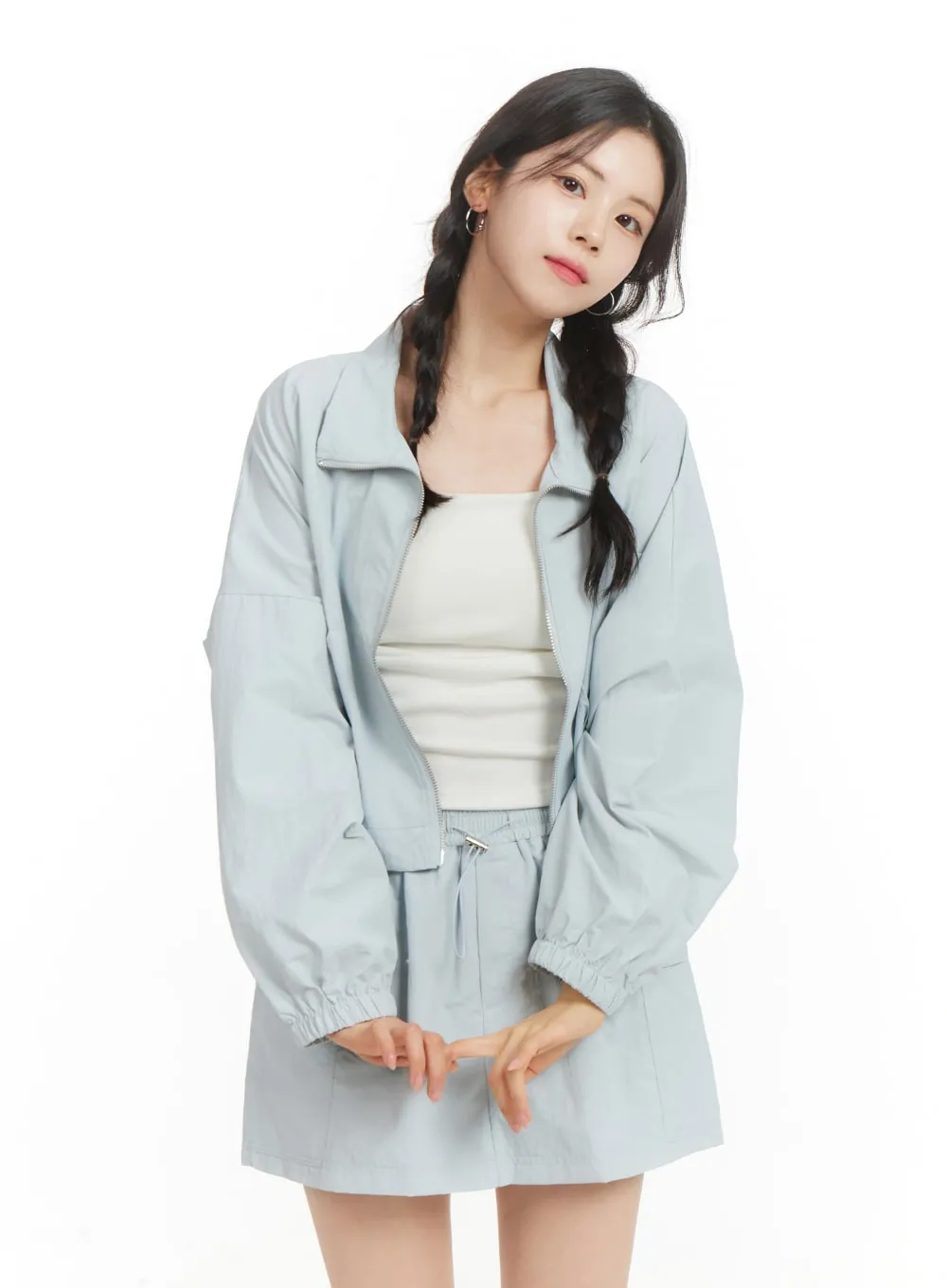 Nylon Zip-Up Jacket OF428