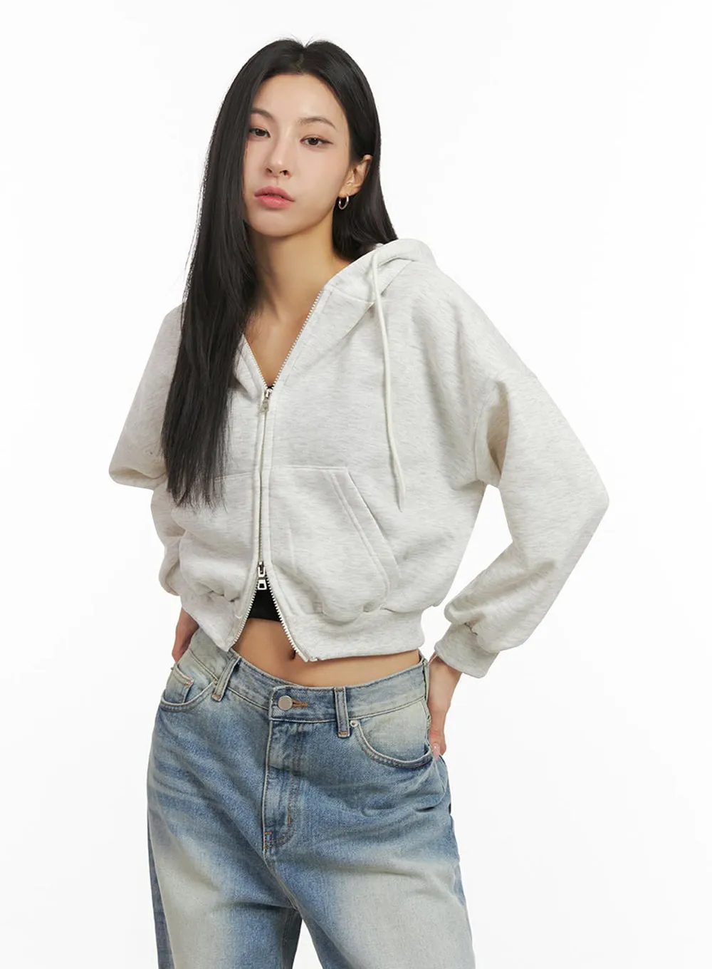 Oversized Zip-Up Hoodie IJ503