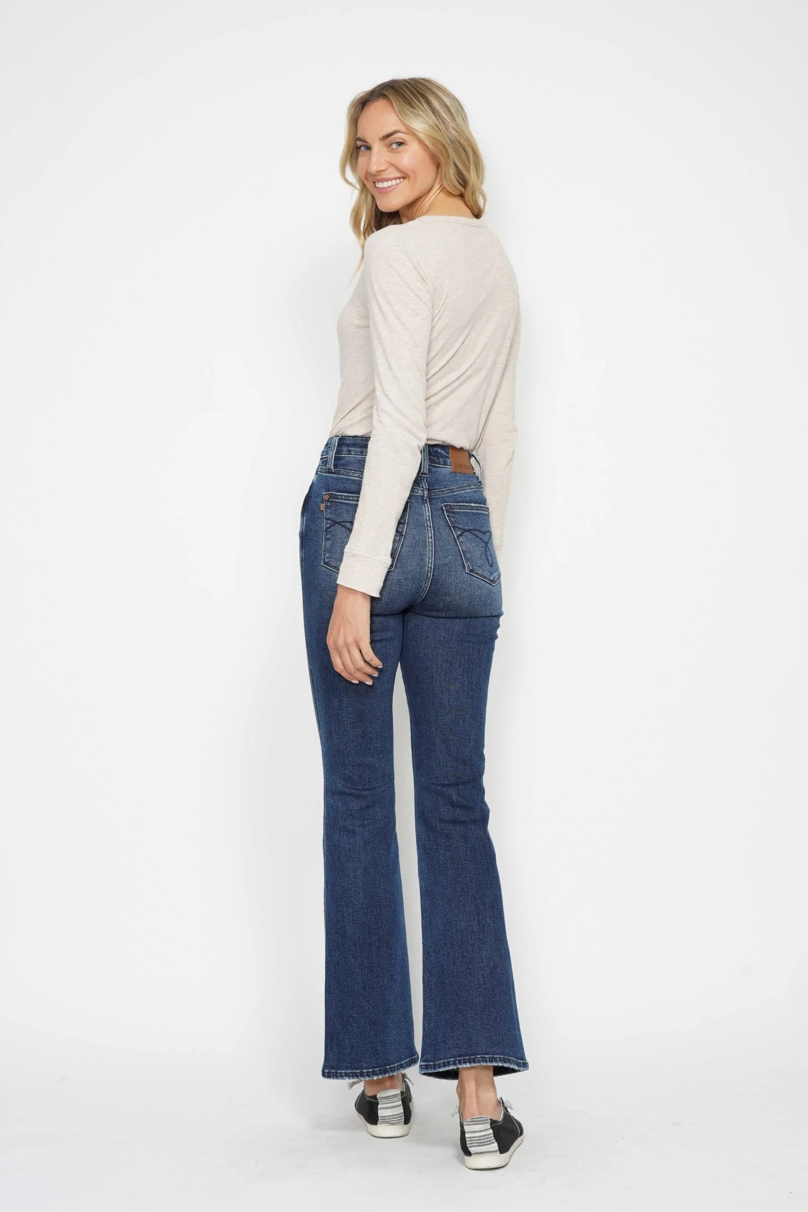 PreOrder - Judy Blue High Waist Tummy Control Embroidered Back Pocket Bootcut Jeans - AVAILABLE IN 3 LENGTHS