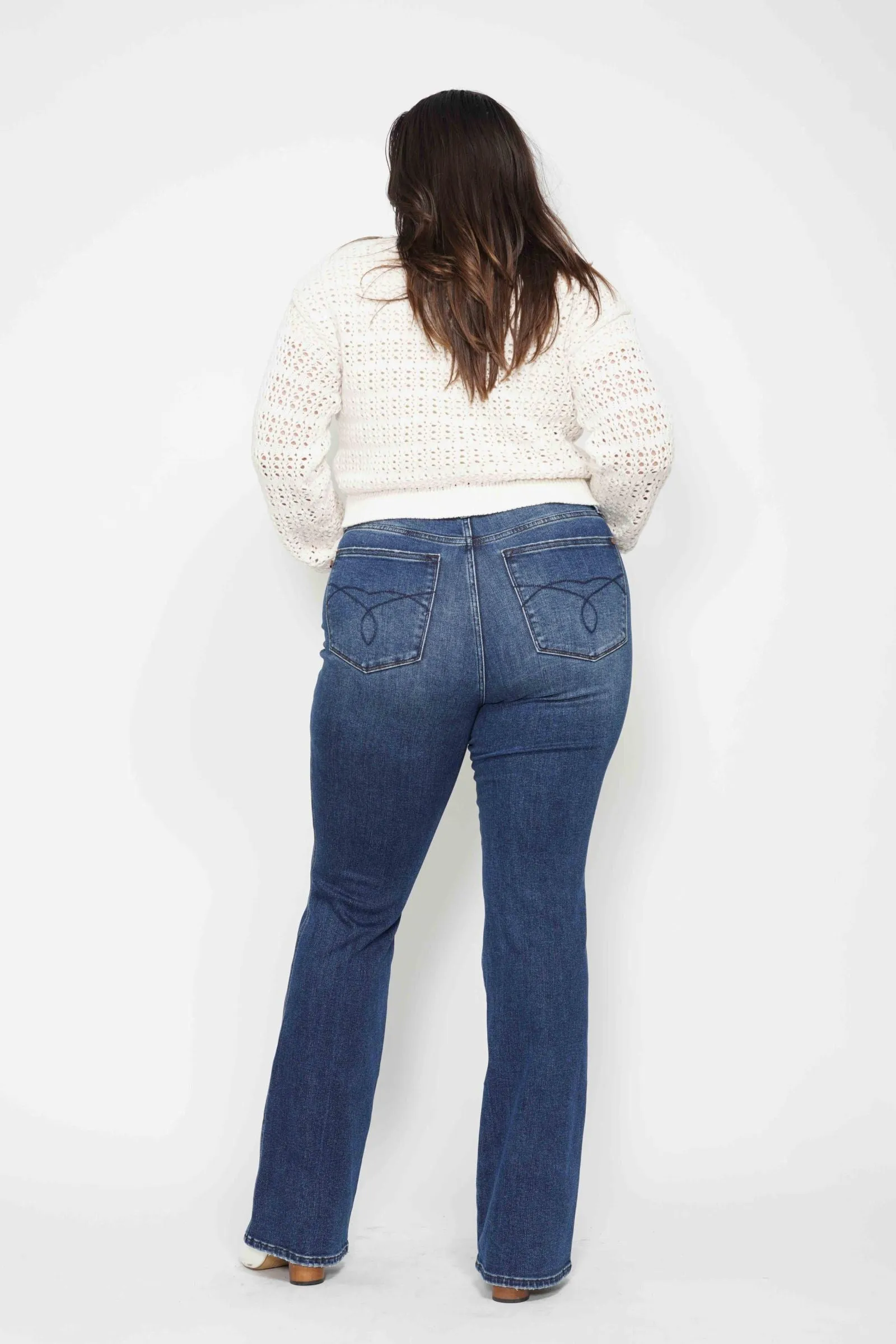 PreOrder - Judy Blue High Waist Tummy Control Embroidered Back Pocket Bootcut Jeans - AVAILABLE IN 3 LENGTHS