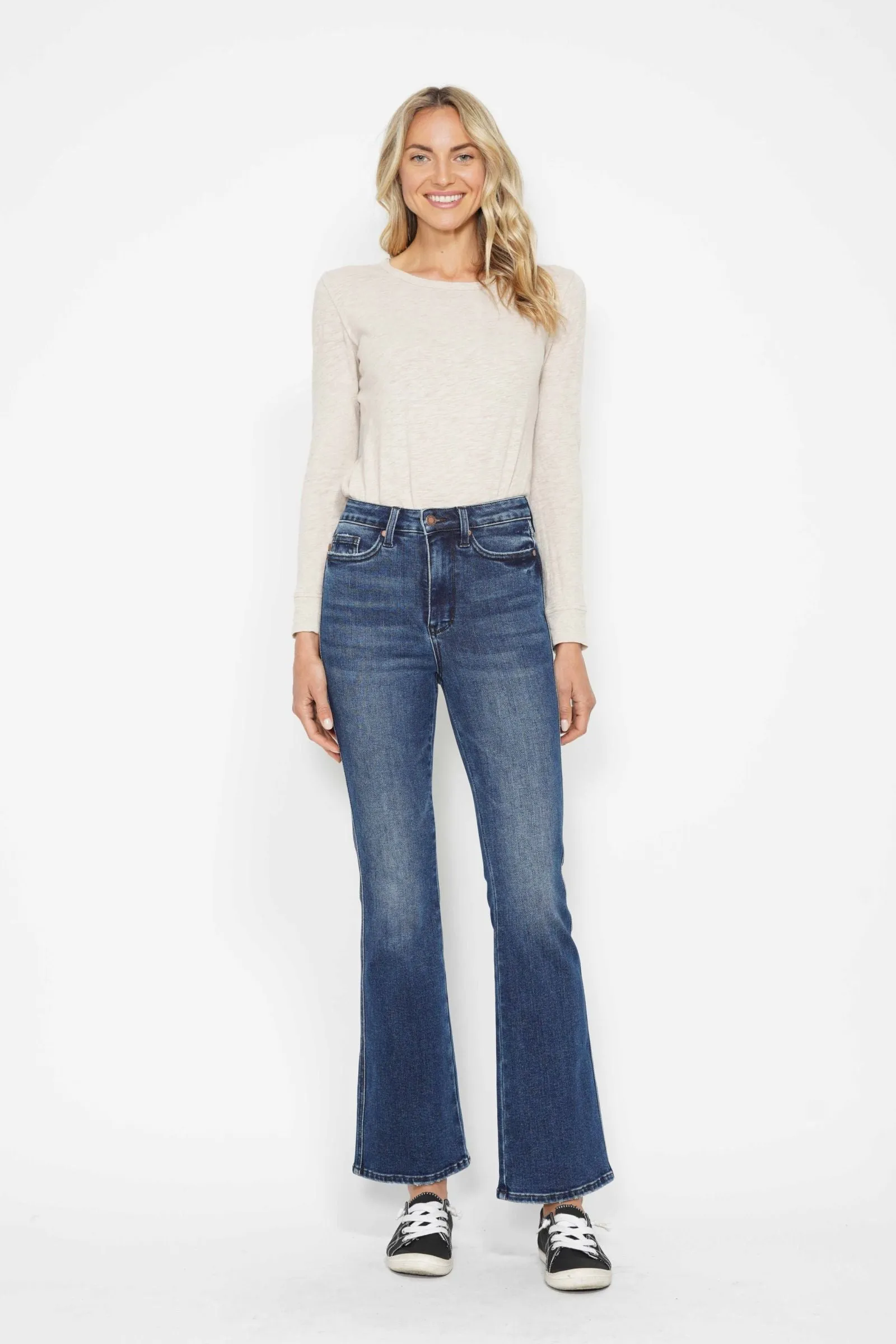 PreOrder - Judy Blue High Waist Tummy Control Embroidered Back Pocket Bootcut Jeans - AVAILABLE IN 3 LENGTHS