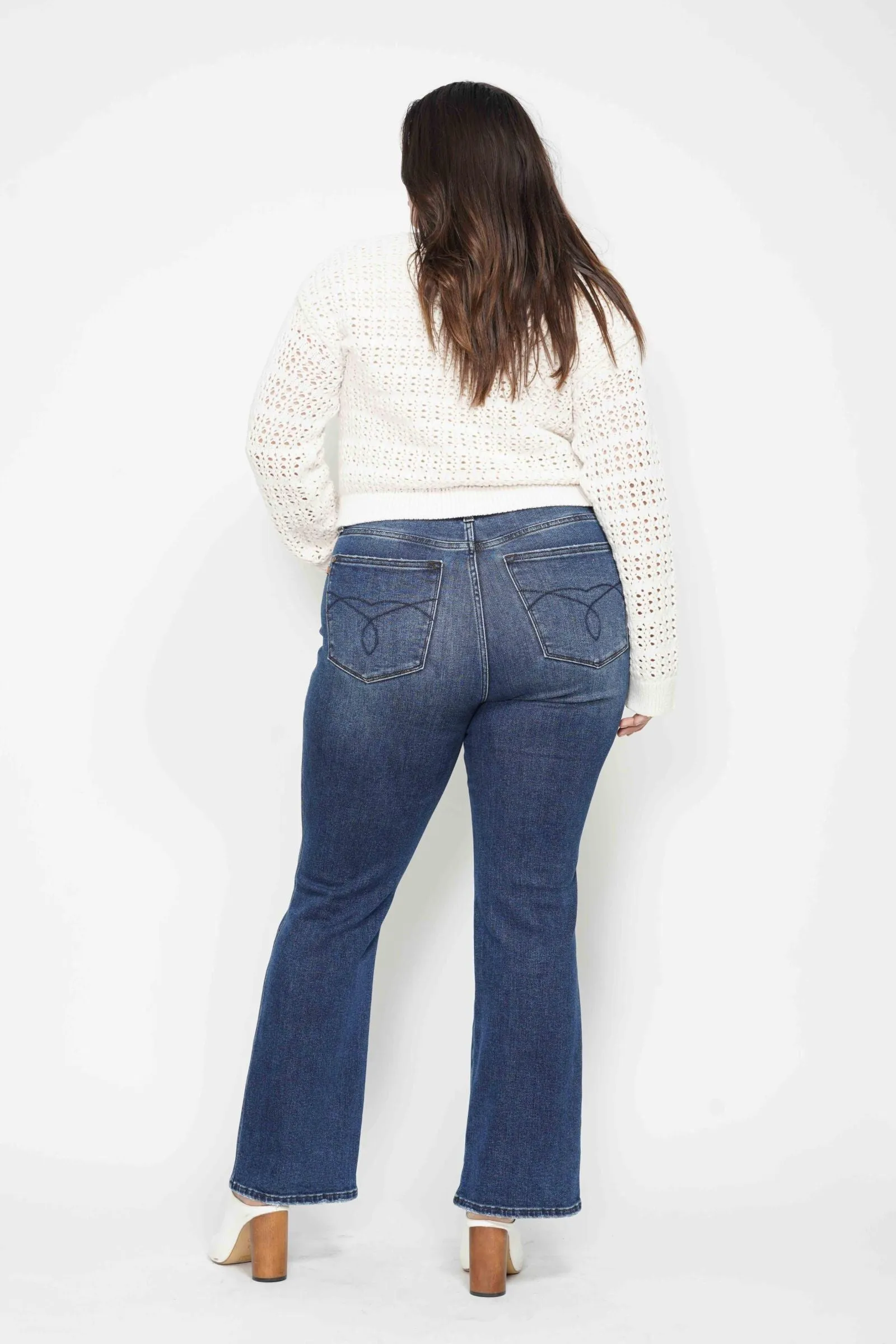 PreOrder - Judy Blue High Waist Tummy Control Embroidered Back Pocket Bootcut Jeans - AVAILABLE IN 3 LENGTHS