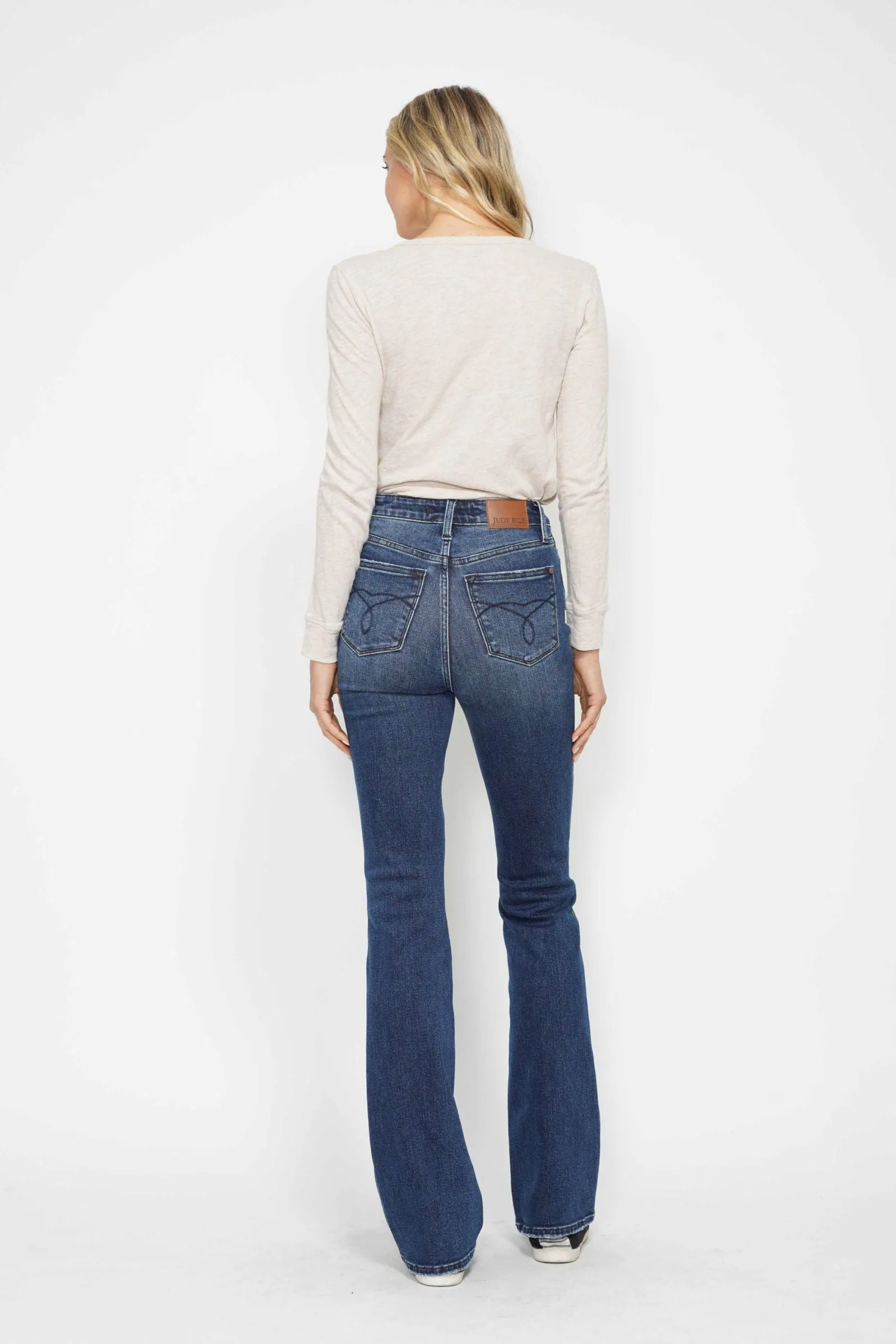PreOrder - Judy Blue High Waist Tummy Control Embroidered Back Pocket Bootcut Jeans - AVAILABLE IN 3 LENGTHS