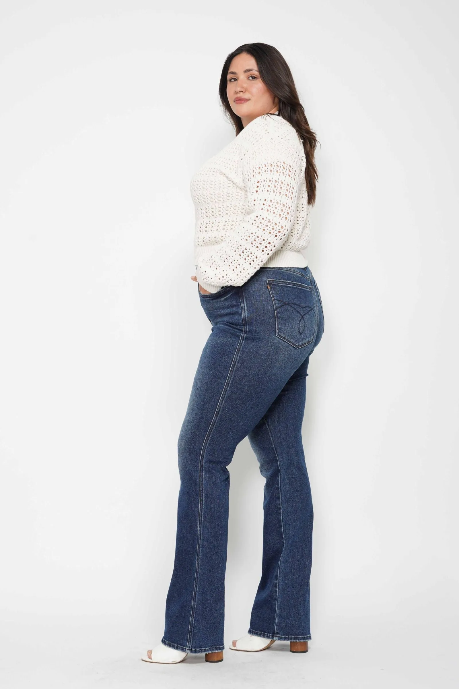 PreOrder - Judy Blue High Waist Tummy Control Embroidered Back Pocket Bootcut Jeans - AVAILABLE IN 3 LENGTHS