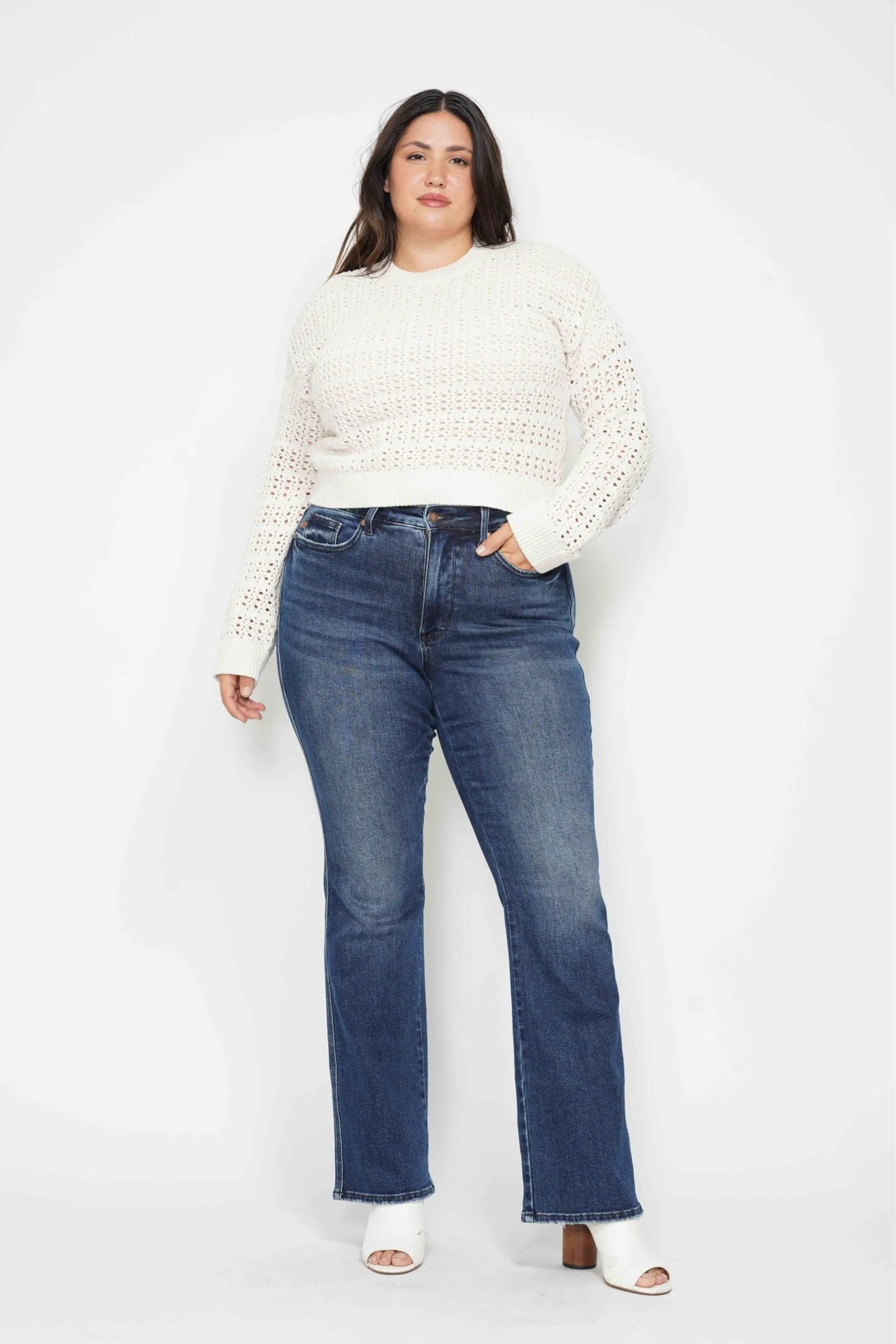 PreOrder - Judy Blue High Waist Tummy Control Embroidered Back Pocket Bootcut Jeans - AVAILABLE IN 3 LENGTHS