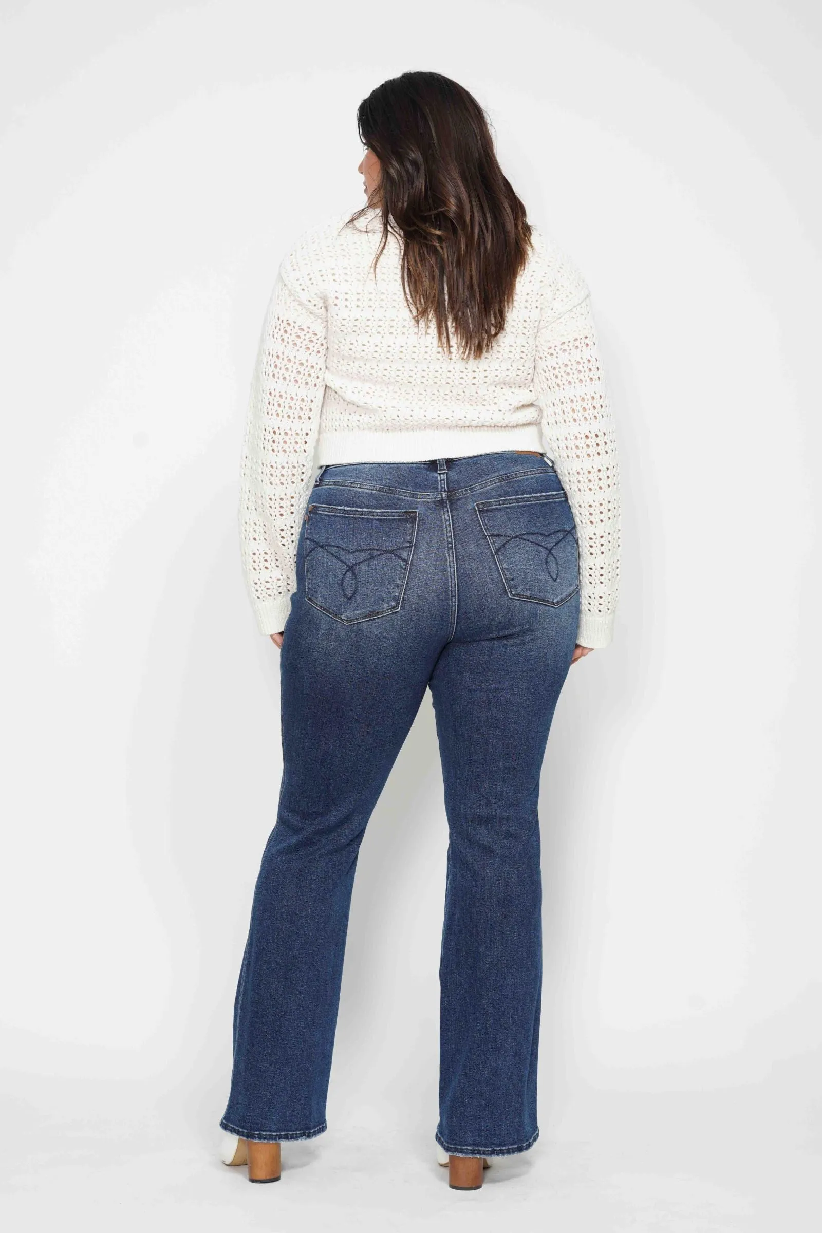 PreOrder - Judy Blue High Waist Tummy Control Embroidered Back Pocket Bootcut Jeans - AVAILABLE IN 3 LENGTHS