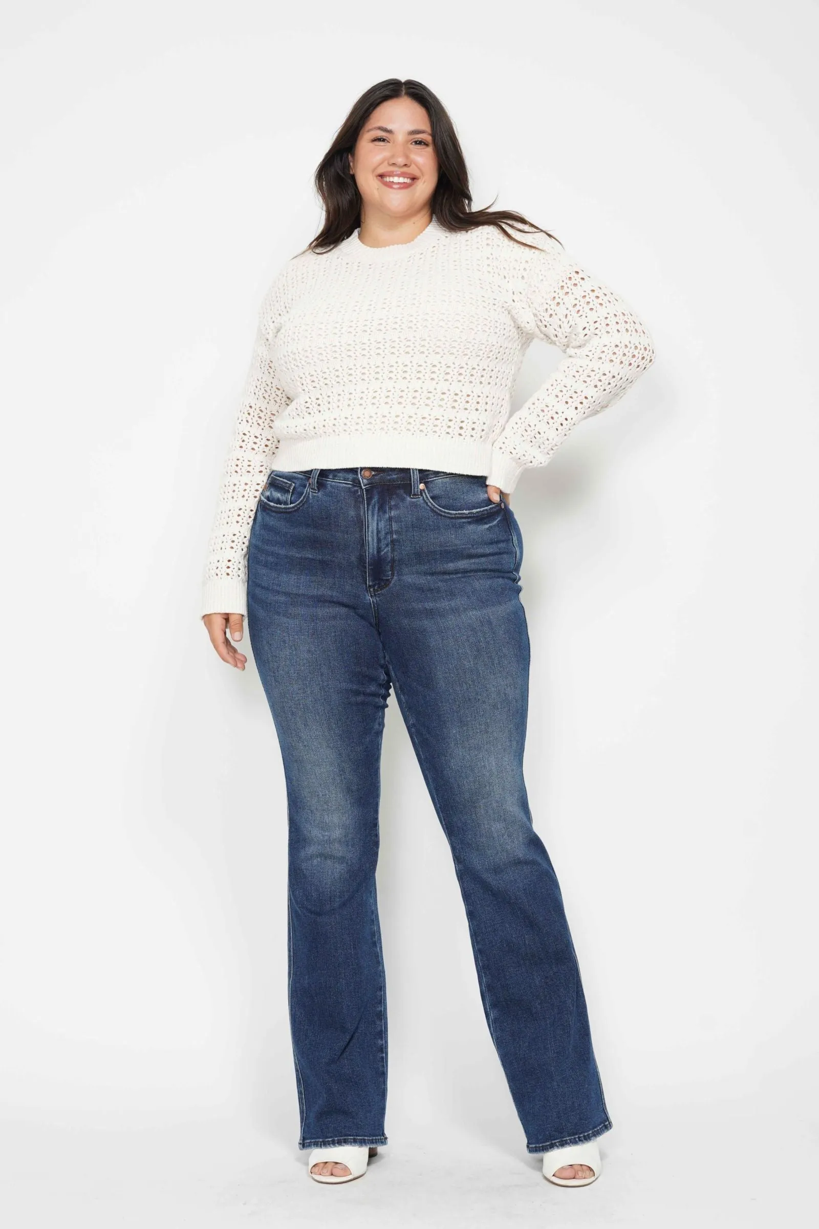 PreOrder - Judy Blue High Waist Tummy Control Embroidered Back Pocket Bootcut Jeans - AVAILABLE IN 3 LENGTHS