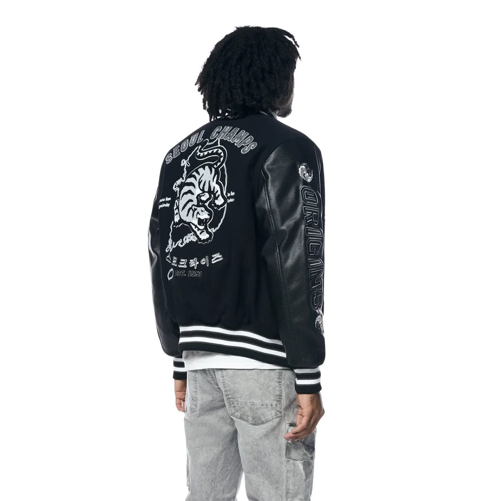 Seoul Varsity Jacket - Black