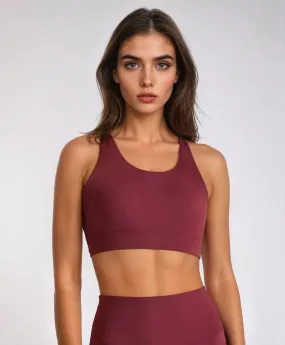 Setis Strappy Sports Bra - Burgundy