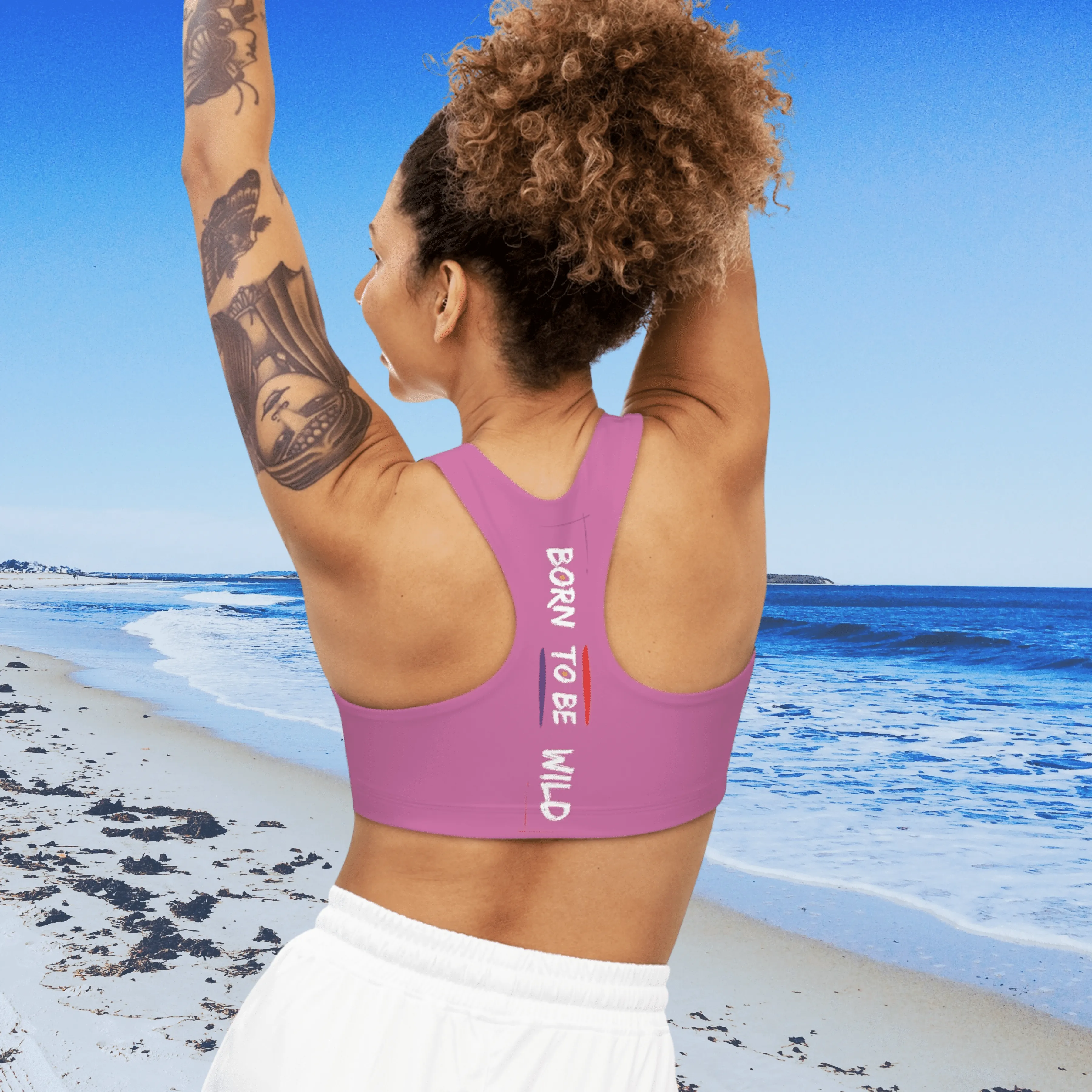 Sports Bra (Born to Be Wild) Pink