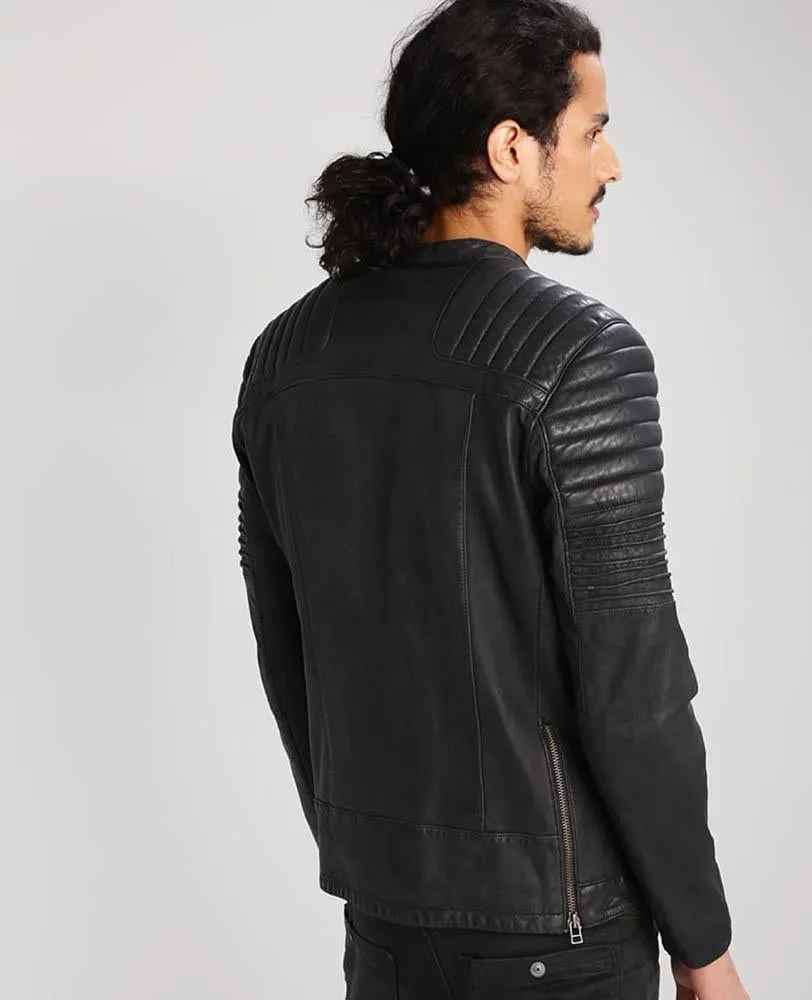 Sung Black Quilted Leather Jacket