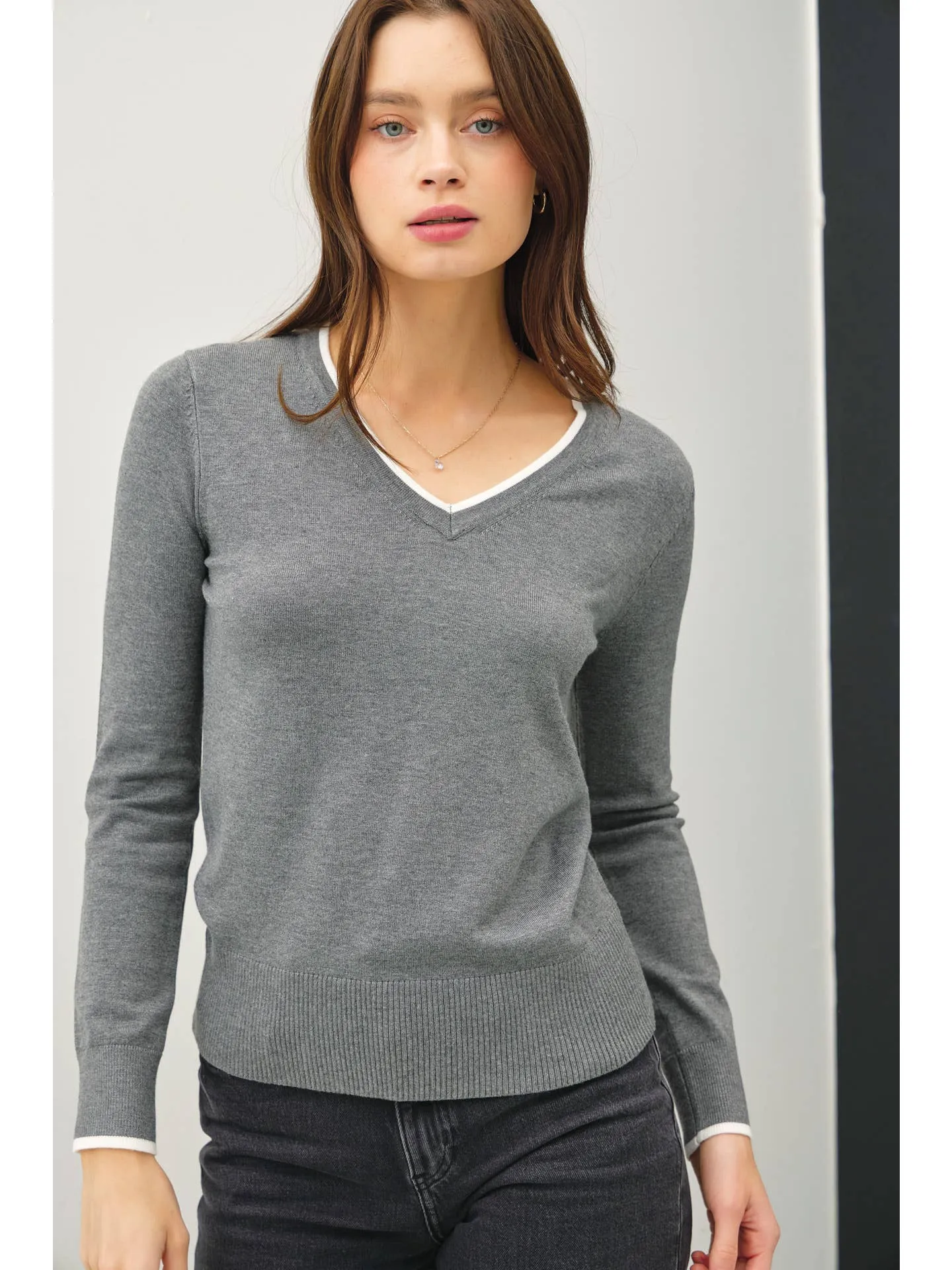 Varsity Style Long Sleeve Sweater - FINAL SALE